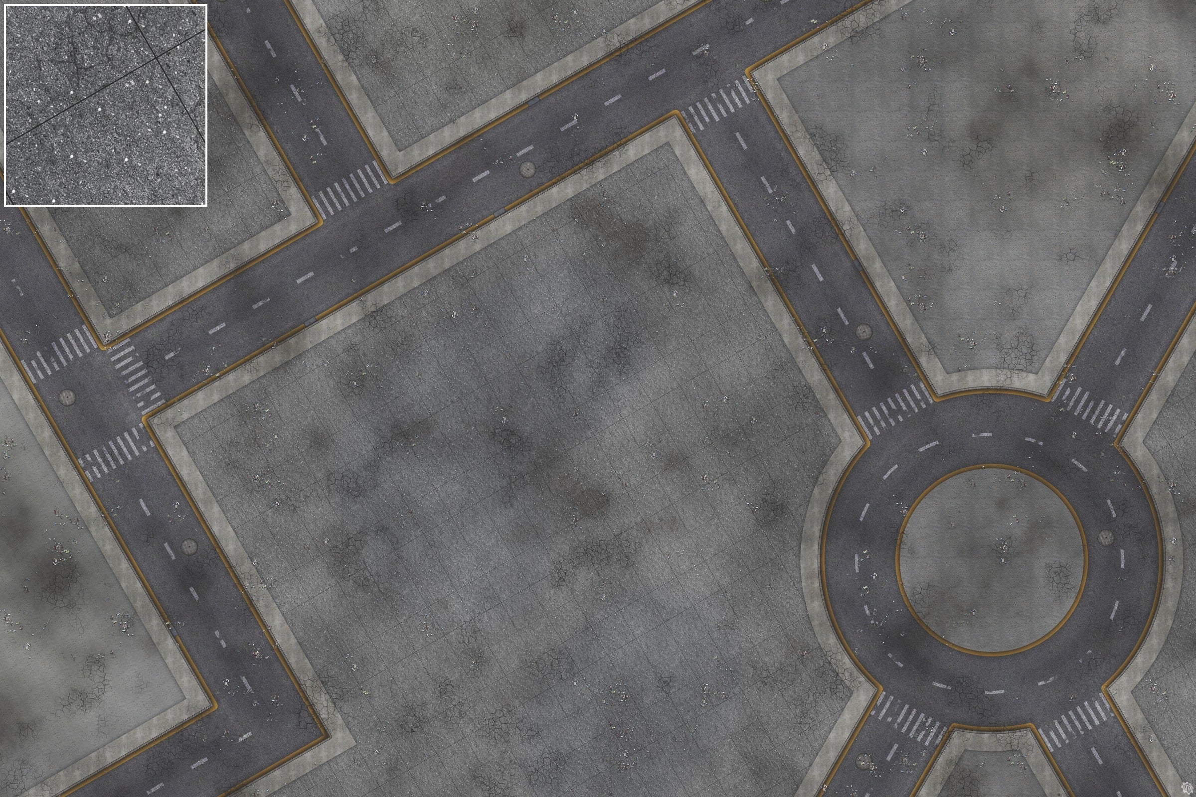Mats by Mars: Crime Alley (Intersection) Tabletop Wargaming Play Mat