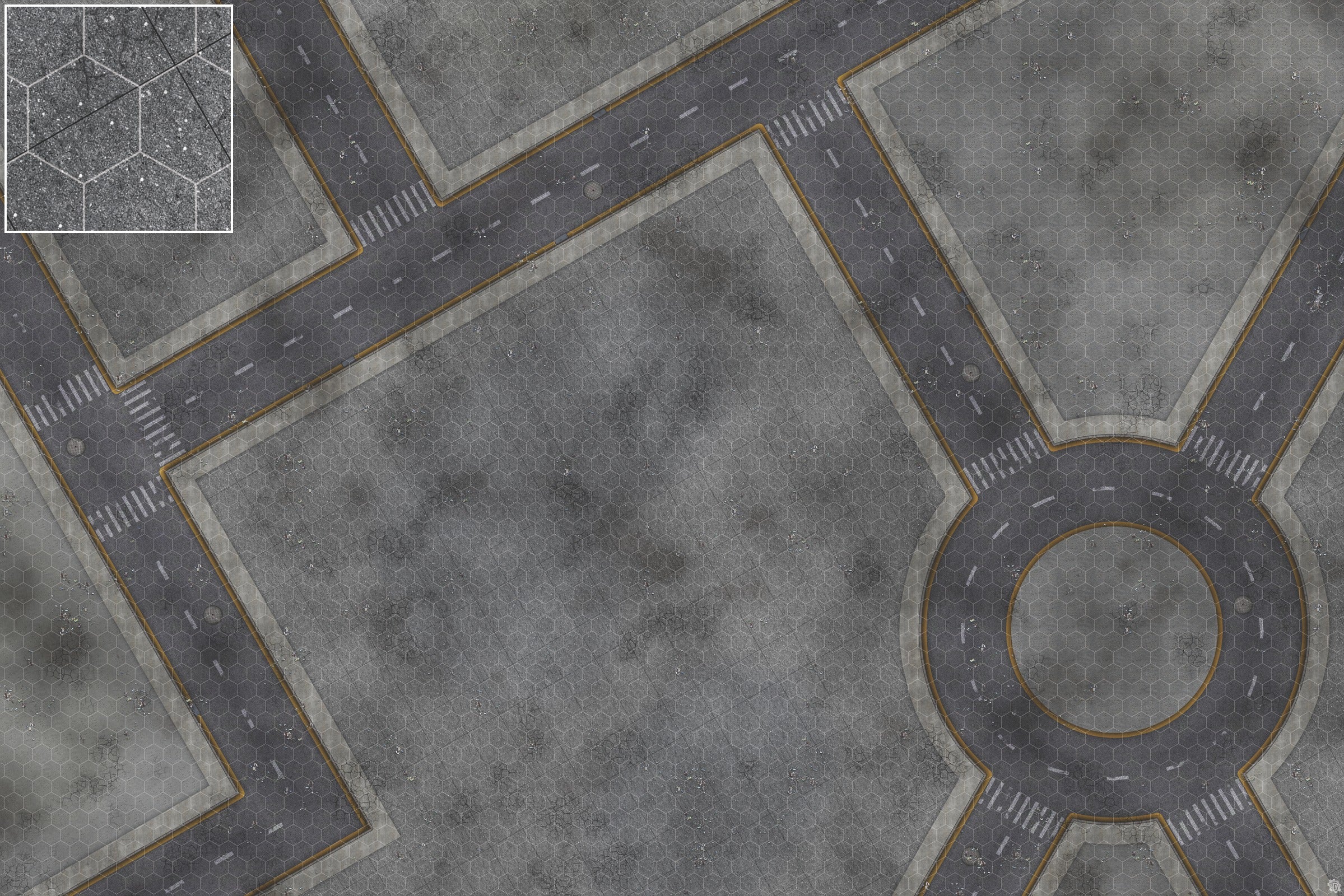 Mats by Mars: Crime Alley (Intersection) Tabletop Wargaming Play Mat