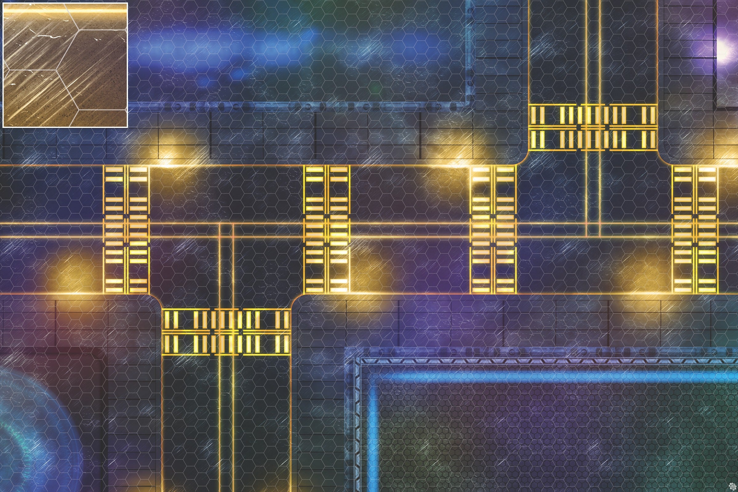 Mats by Mars: Techno Strip Tabletop Wargaming Play Mat