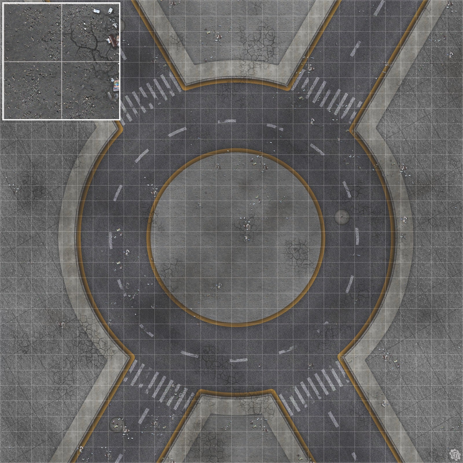 Mats by Mars: Crime Alley (Circle) Tabletop Wargaming Play Mat