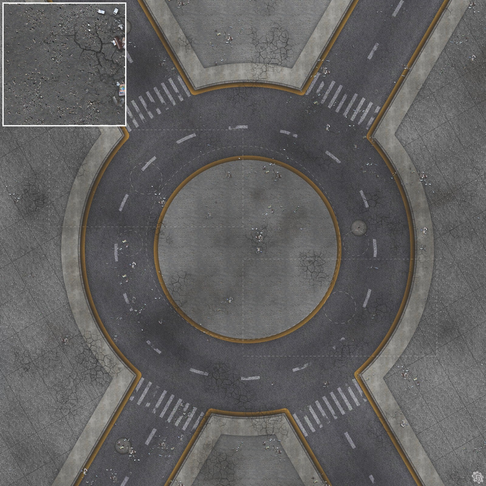 Mats by Mars: Crime Alley (Circle) Tabletop Wargaming Play Mat