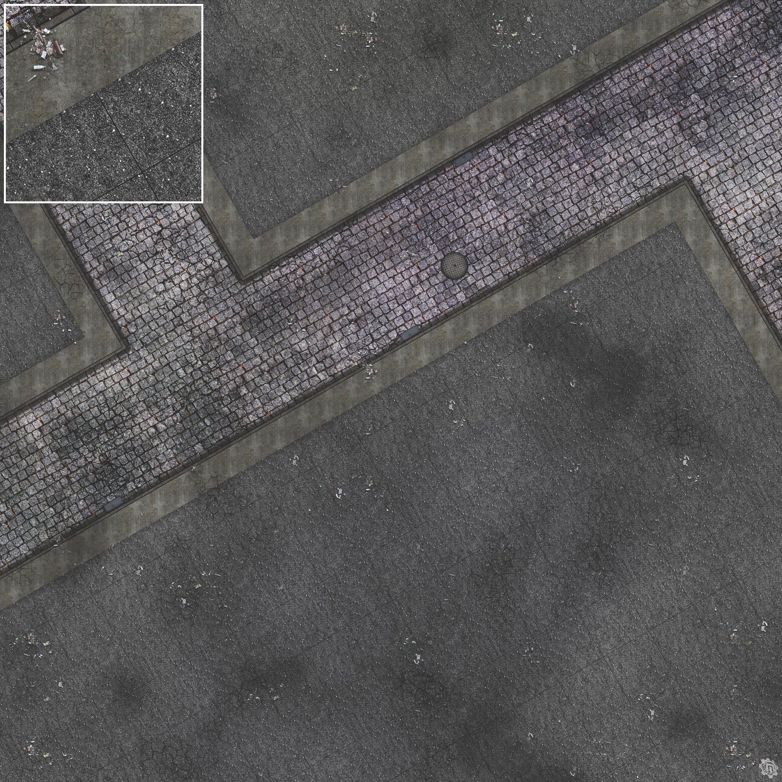 Mats by Mars: Victorian Alley (Intersection) Tabletop Wargaming Play Mat