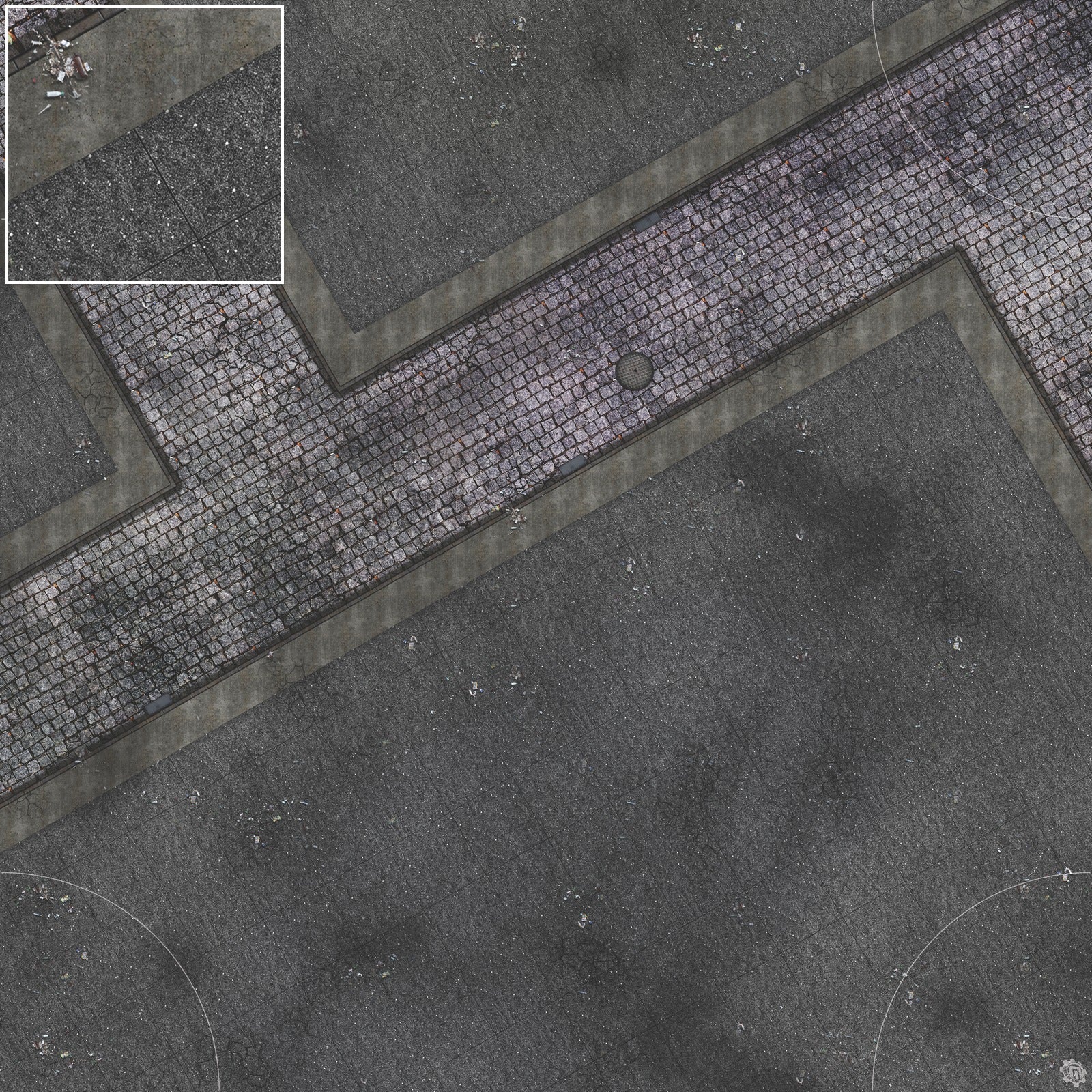 Mats by Mars: Victorian Alley (Intersection) Tabletop Wargaming Play Mat