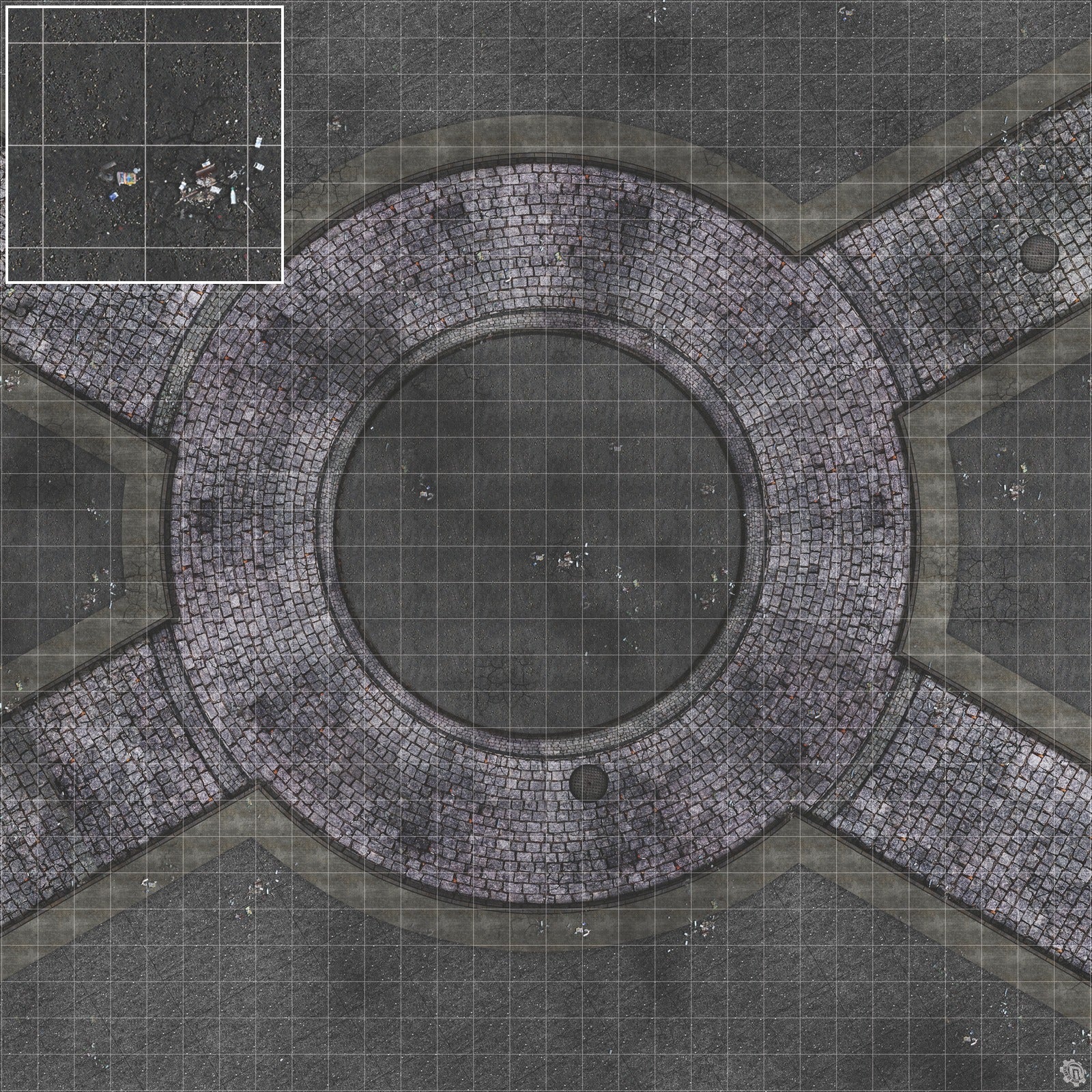 Mats by Mars: Victorian Alley (Circle) Tabletop Wargaming Play Mat