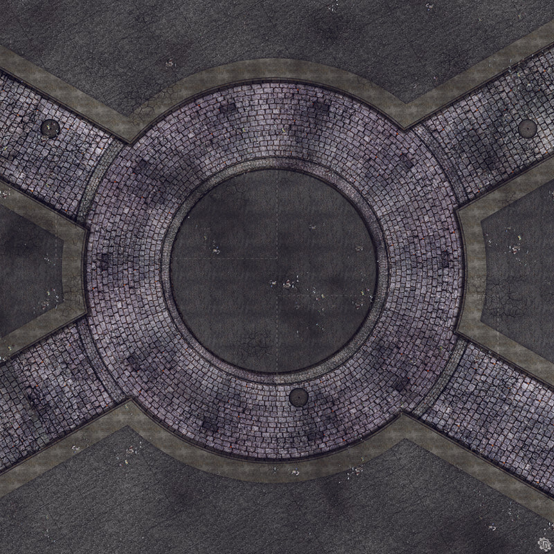 Mats by Mars: Victorian Alley (Circle) Tabletop Wargaming Play Mat