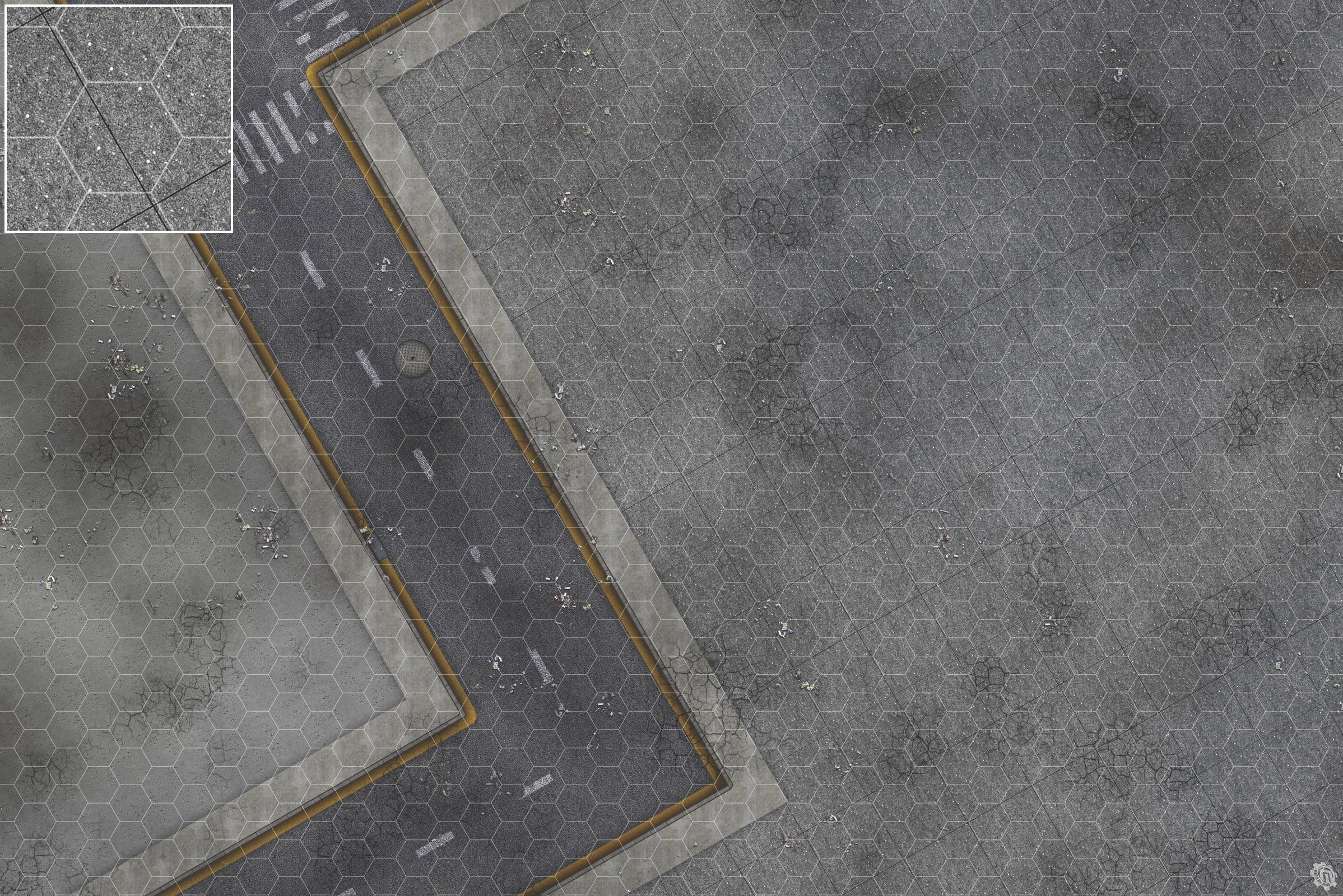 Mats by Mars: Crime Alley (Bend Rd) Tabletop Wargaming Play Mat