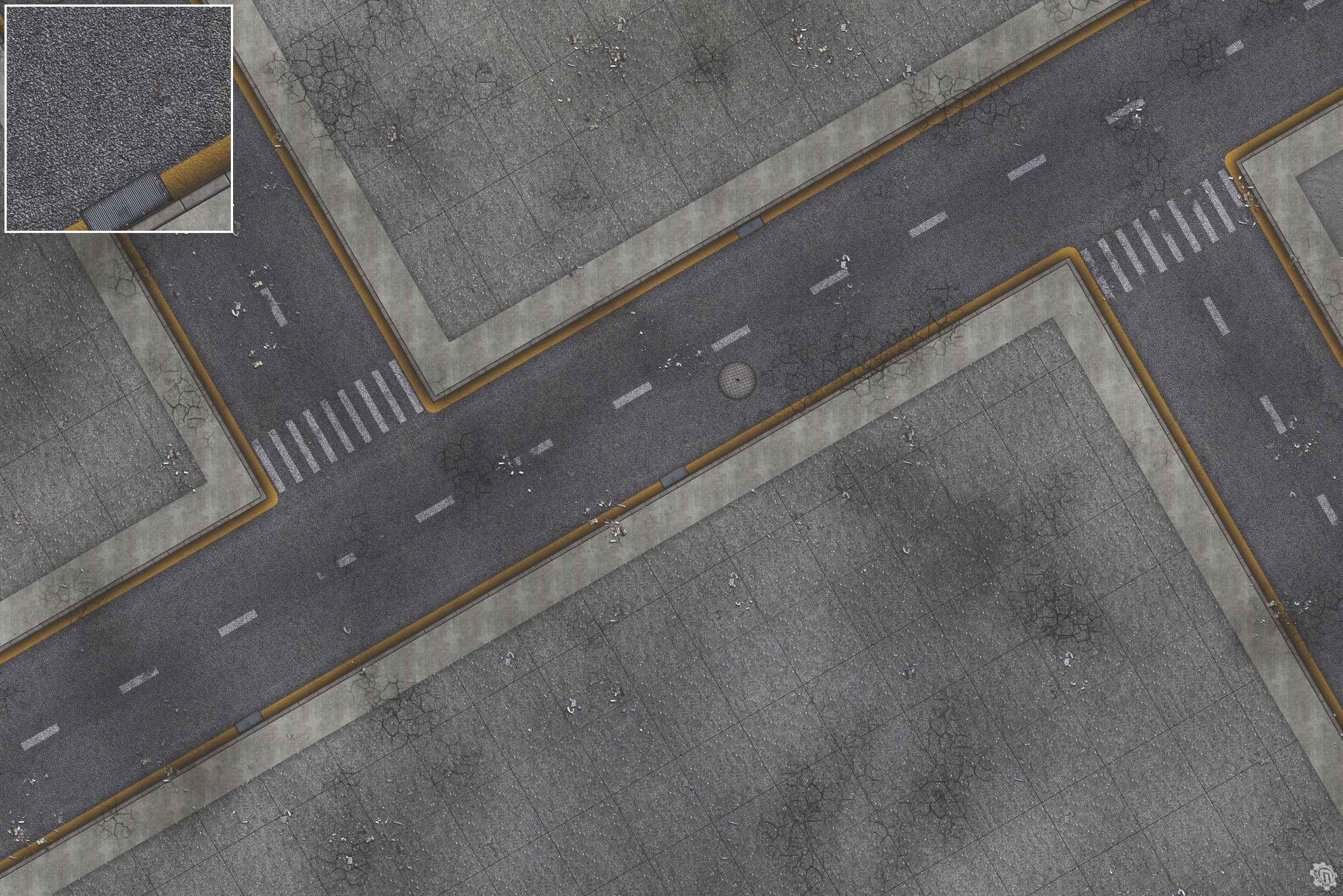 Mats by Mars: Crime Alley (Intersection) Tabletop Wargaming Play Mat