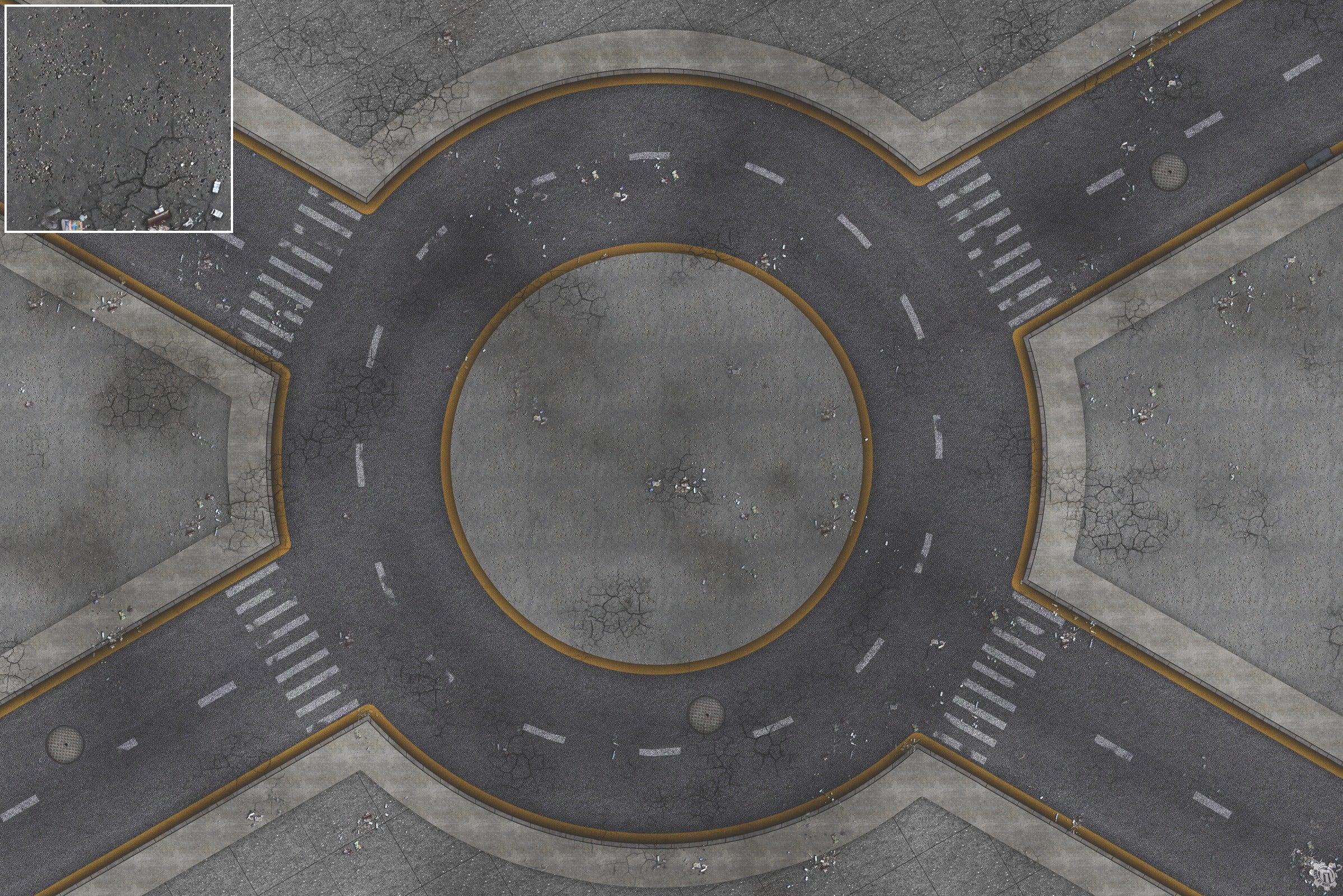 Mats by Mars: Crime Alley (Circle) Tabletop Wargaming Play Mat