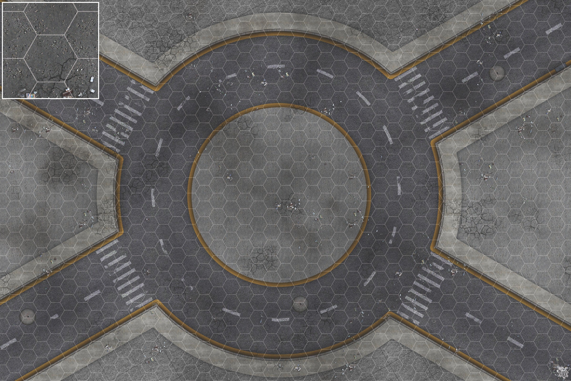 Mats by Mars: Crime Alley (Circle) Tabletop Wargaming Play Mat