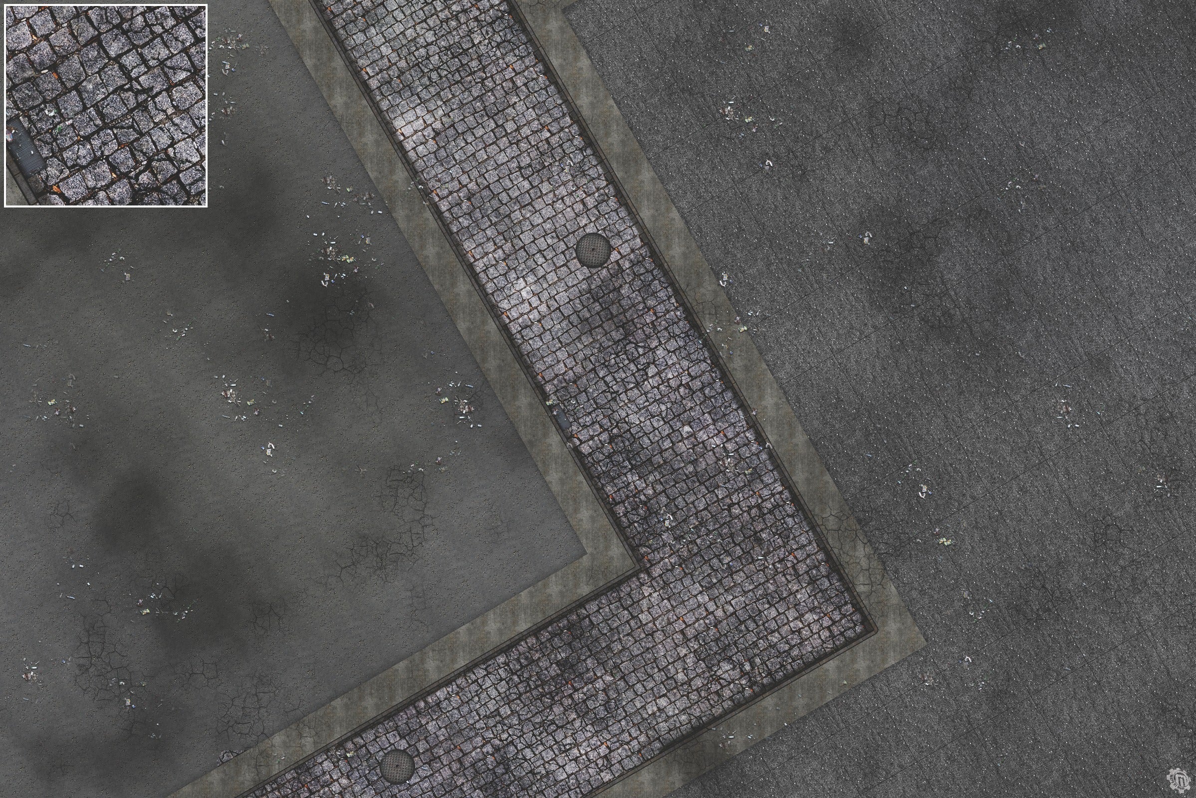 Mats by Mars: Victorian Alley (Bend Rd) Tabletop Wargaming Play Mat