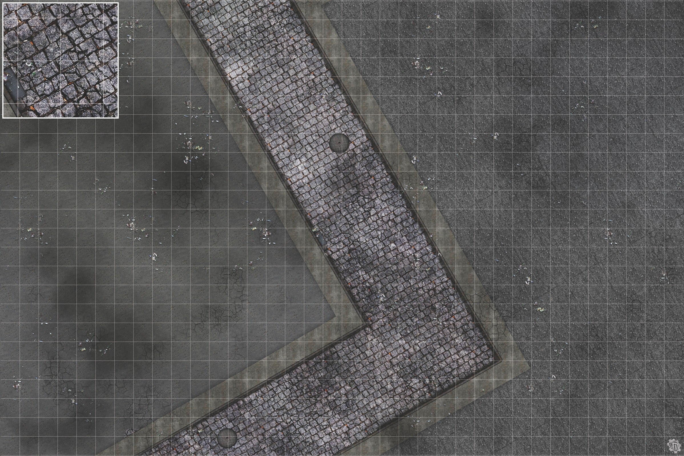 Mats by Mars: Victorian Alley (Bend Rd) Tabletop Wargaming Play Mat