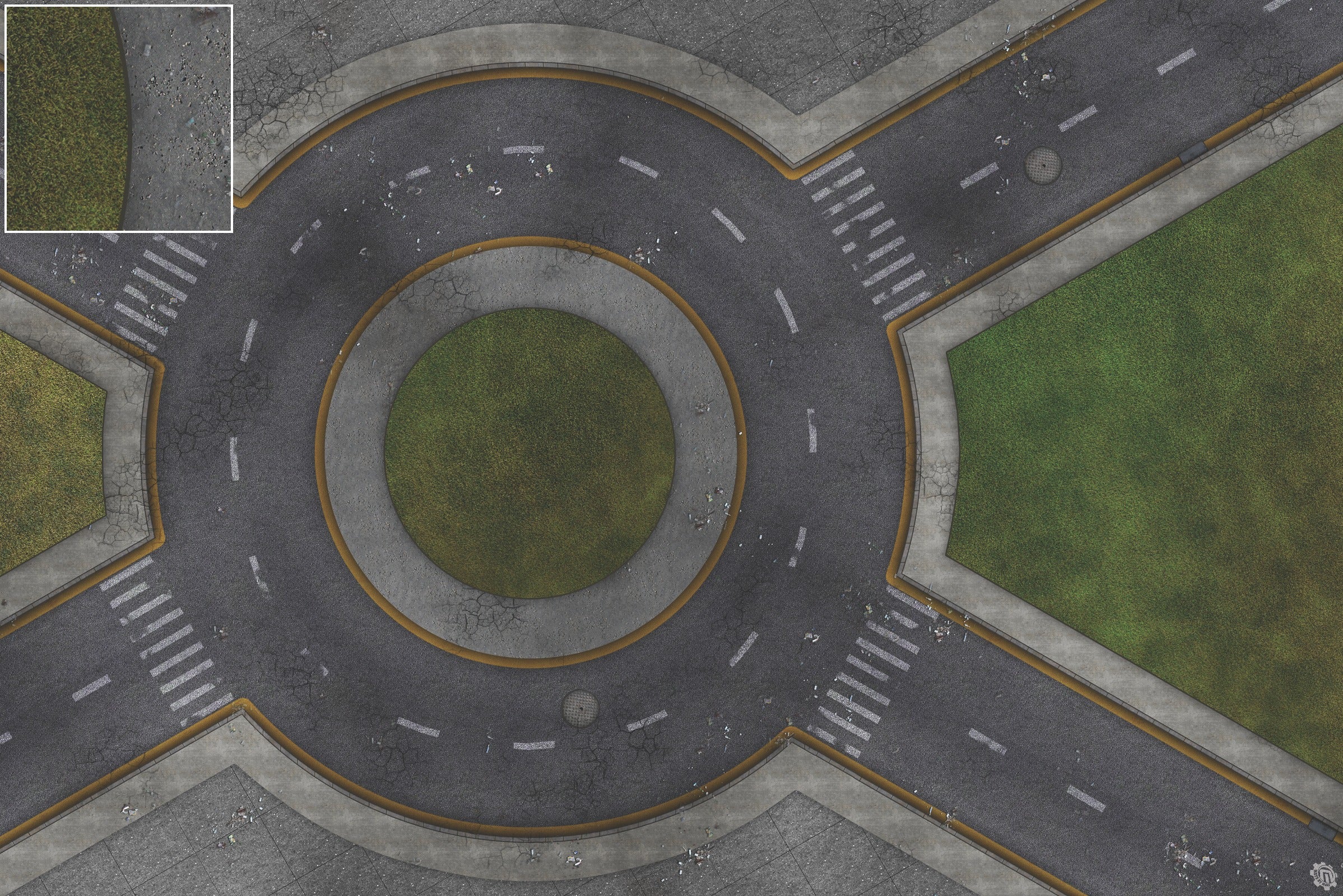 Mats by Mars: Park Avenue (Circle) Tabletop Wargaming Play Mat