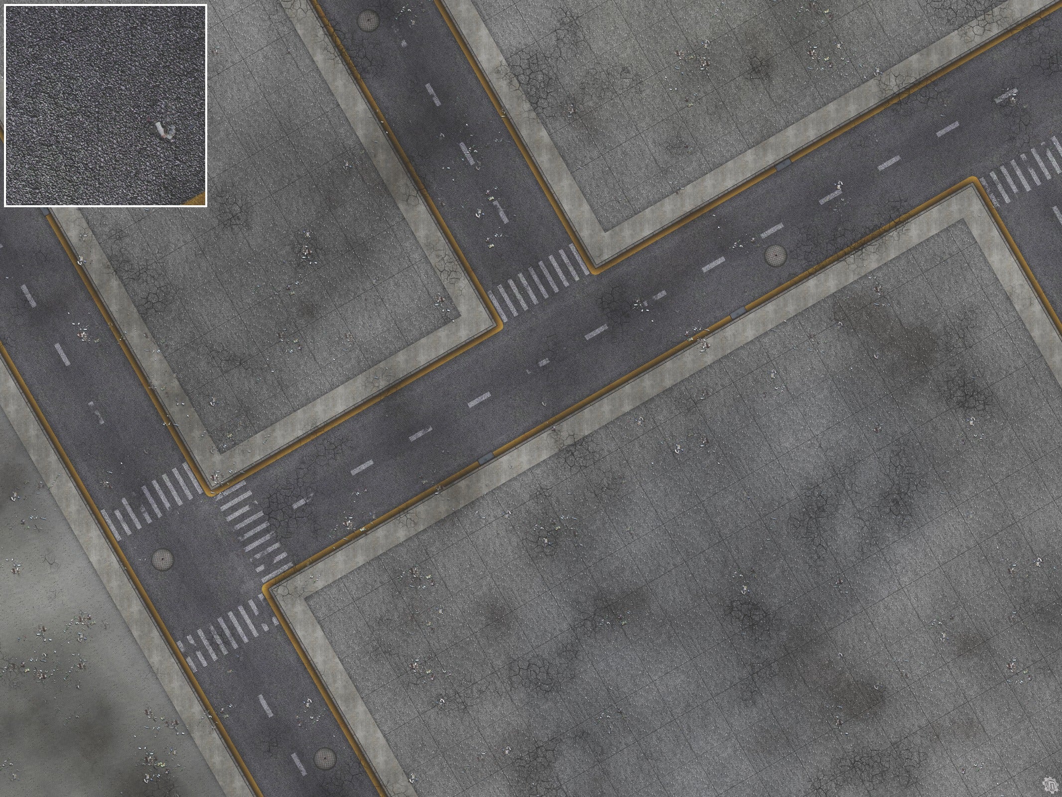 Mats by Mars: Crime Alley (Intersection) Tabletop Wargaming Play Mat