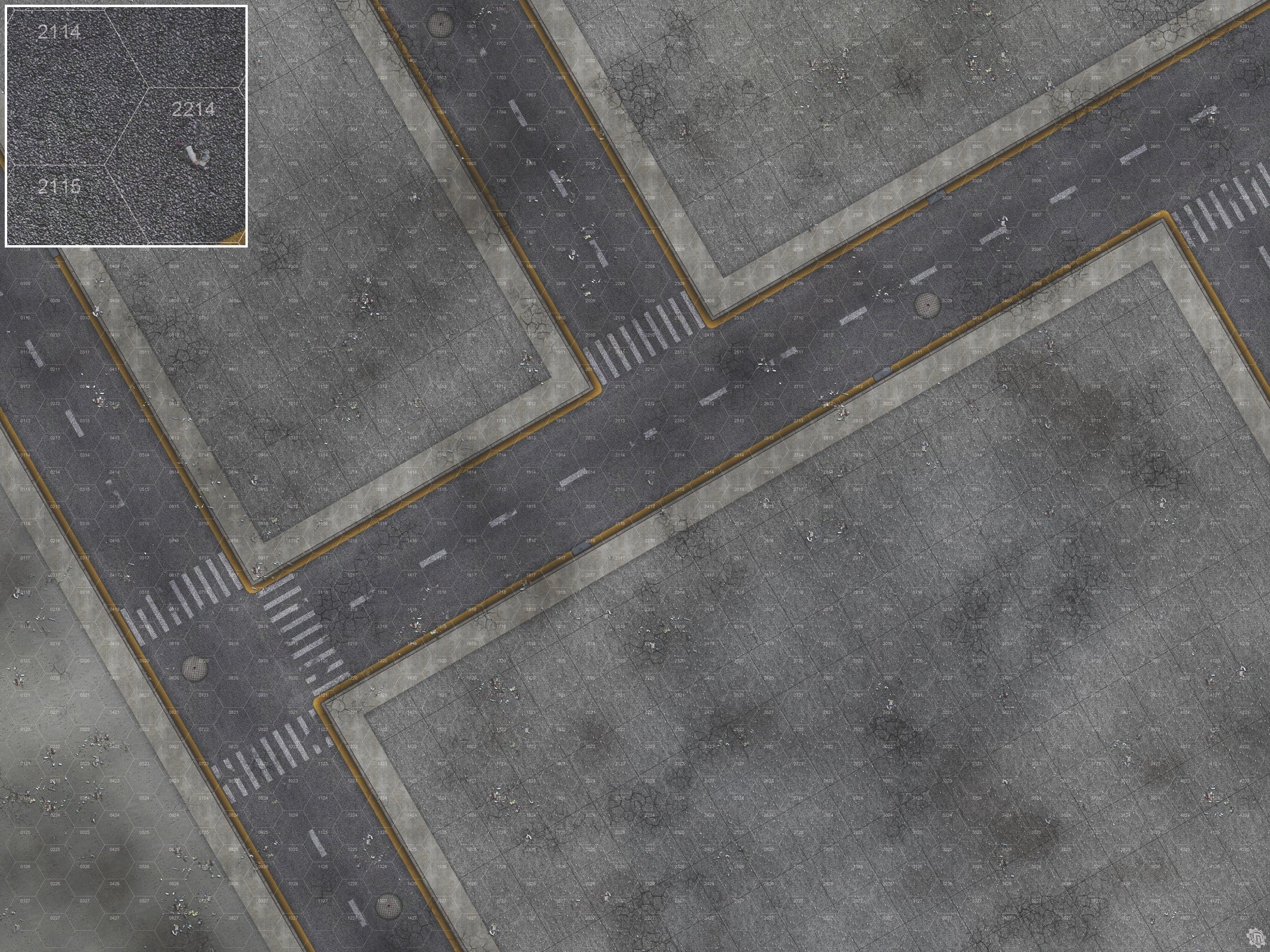 Mats by Mars: Crime Alley (Intersection) Tabletop Wargaming Play Mat