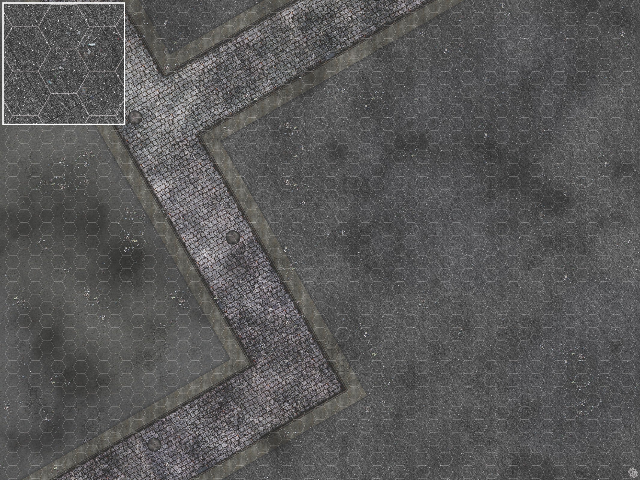 Mats by Mars: Victorian Alley (Bend Rd) Tabletop Wargaming Play Mat