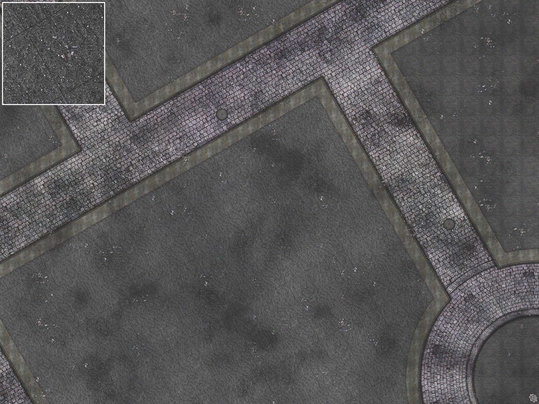 Mats by Mars: Victorian Alley (Intersection) Tabletop Wargaming Play Mat