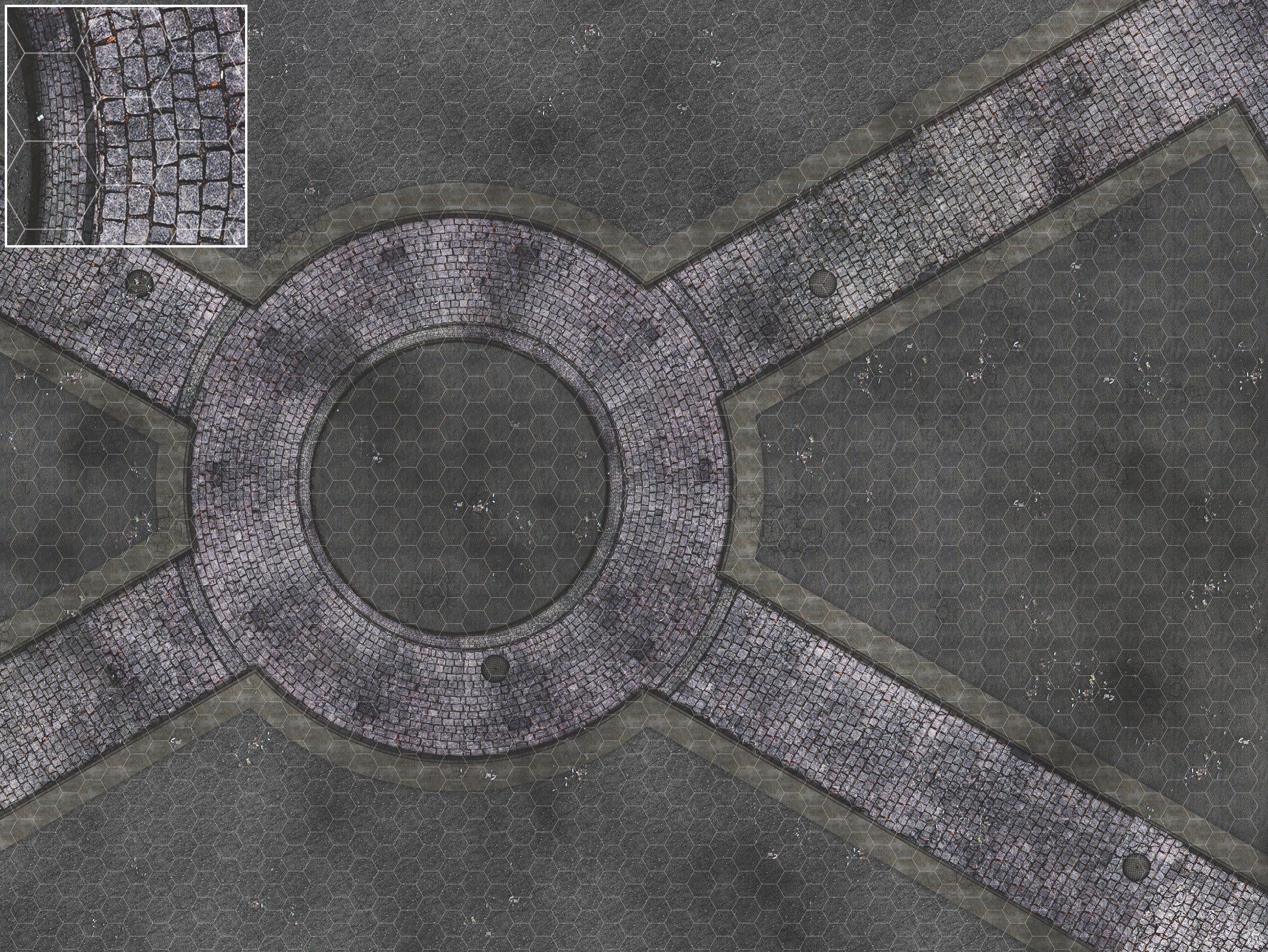 Mats by Mars: Victorian Alley (Circle) Tabletop Wargaming Play Mat