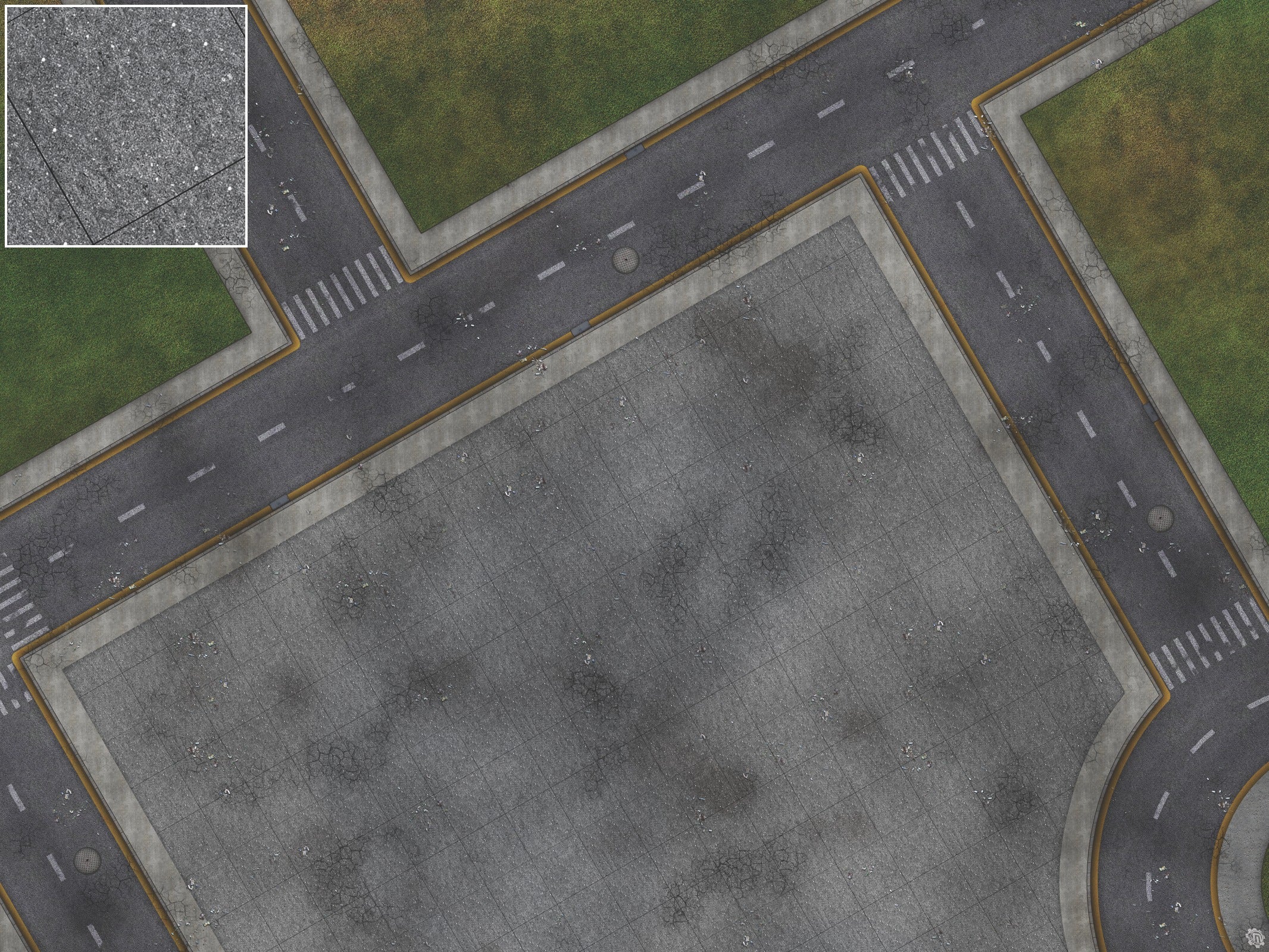 Mats by Mars: Park Avenue (Intersection) Tabletop Wargaming Play Mat