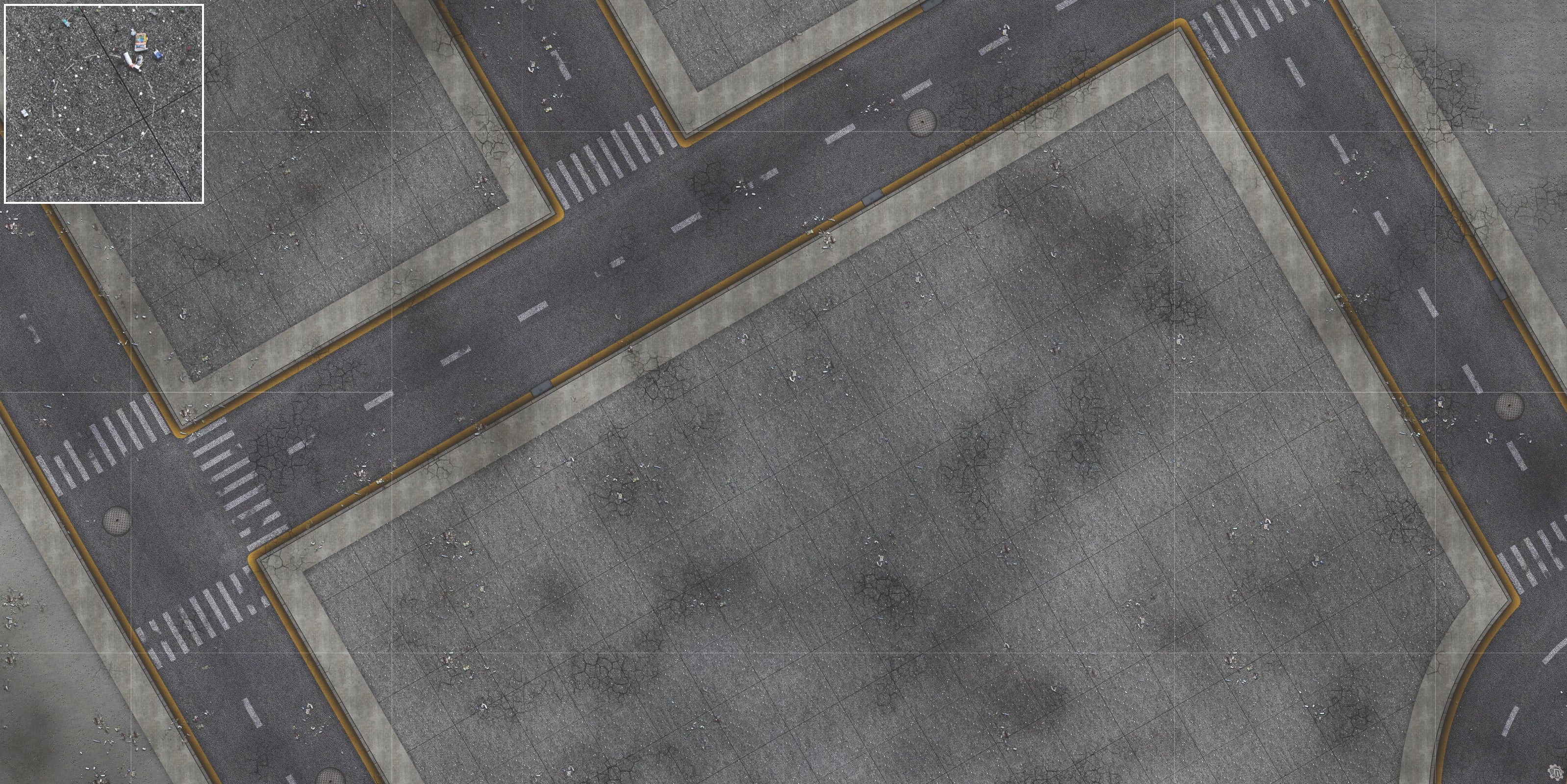 Mats by Mars: Crime Alley (Intersection) Tabletop Wargaming Play Mat
