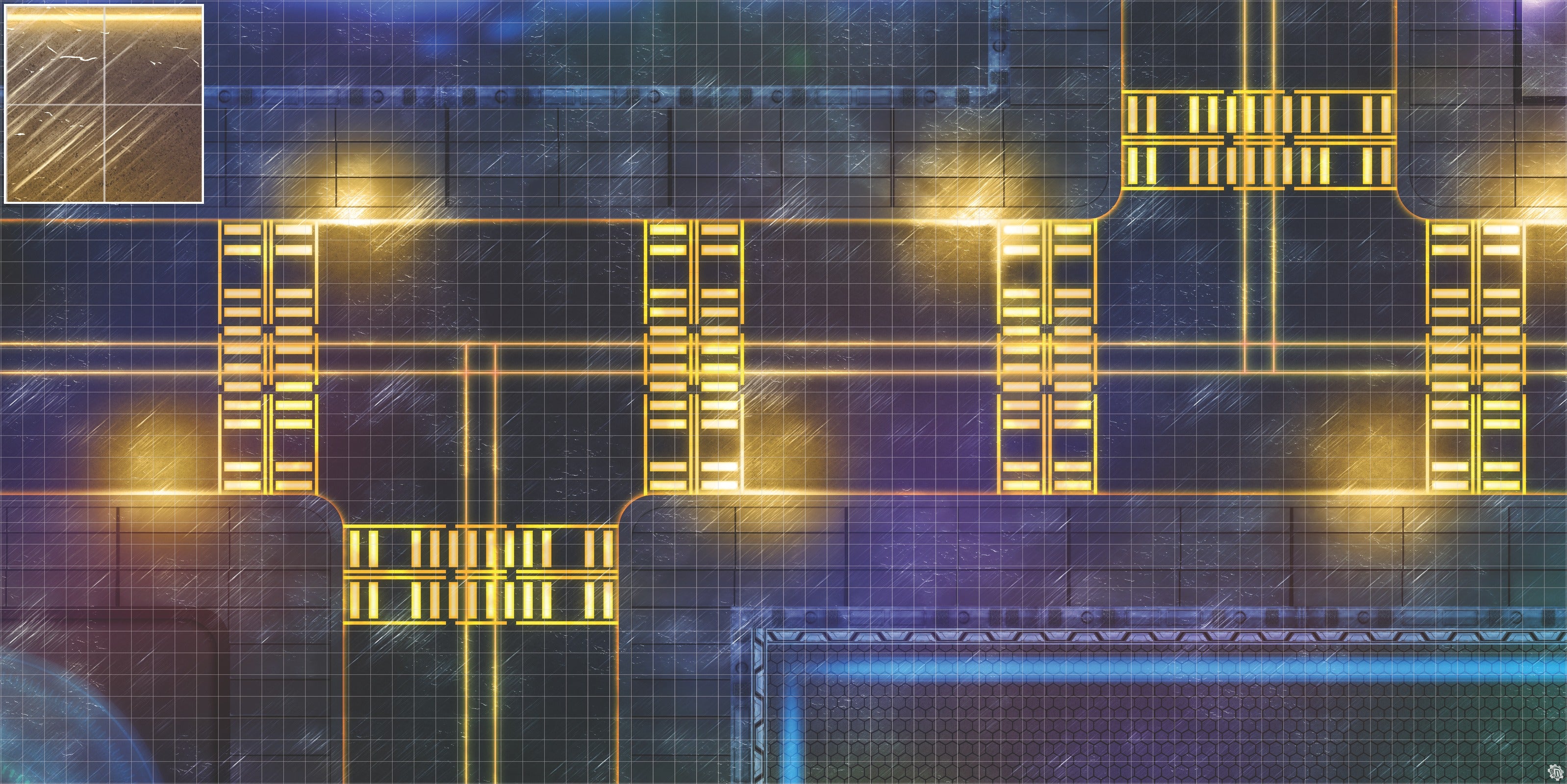 Mats by Mars: Techno Strip Tabletop Wargaming Play Mat