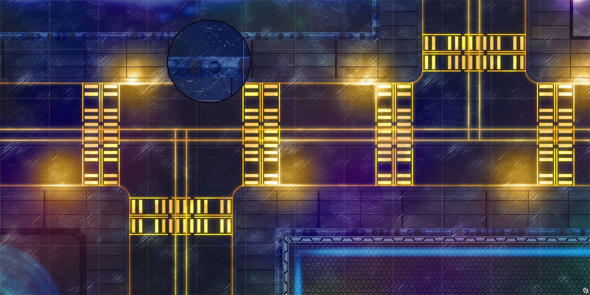 Mats by Mars: Techno Strip Tabletop Wargaming Play Mat