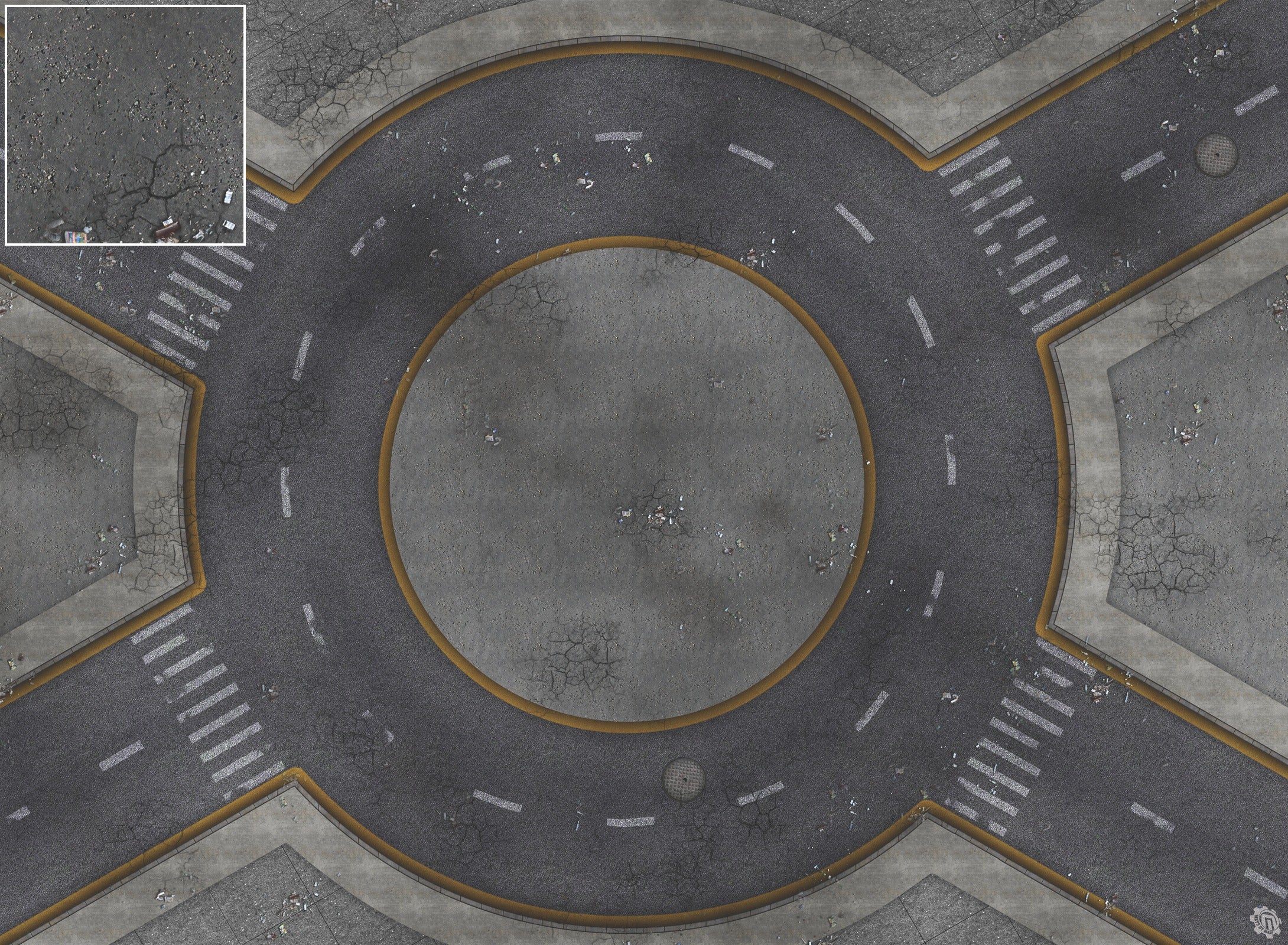 Mats by Mars: Crime Alley (Circle) Tabletop Wargaming Play Mat
