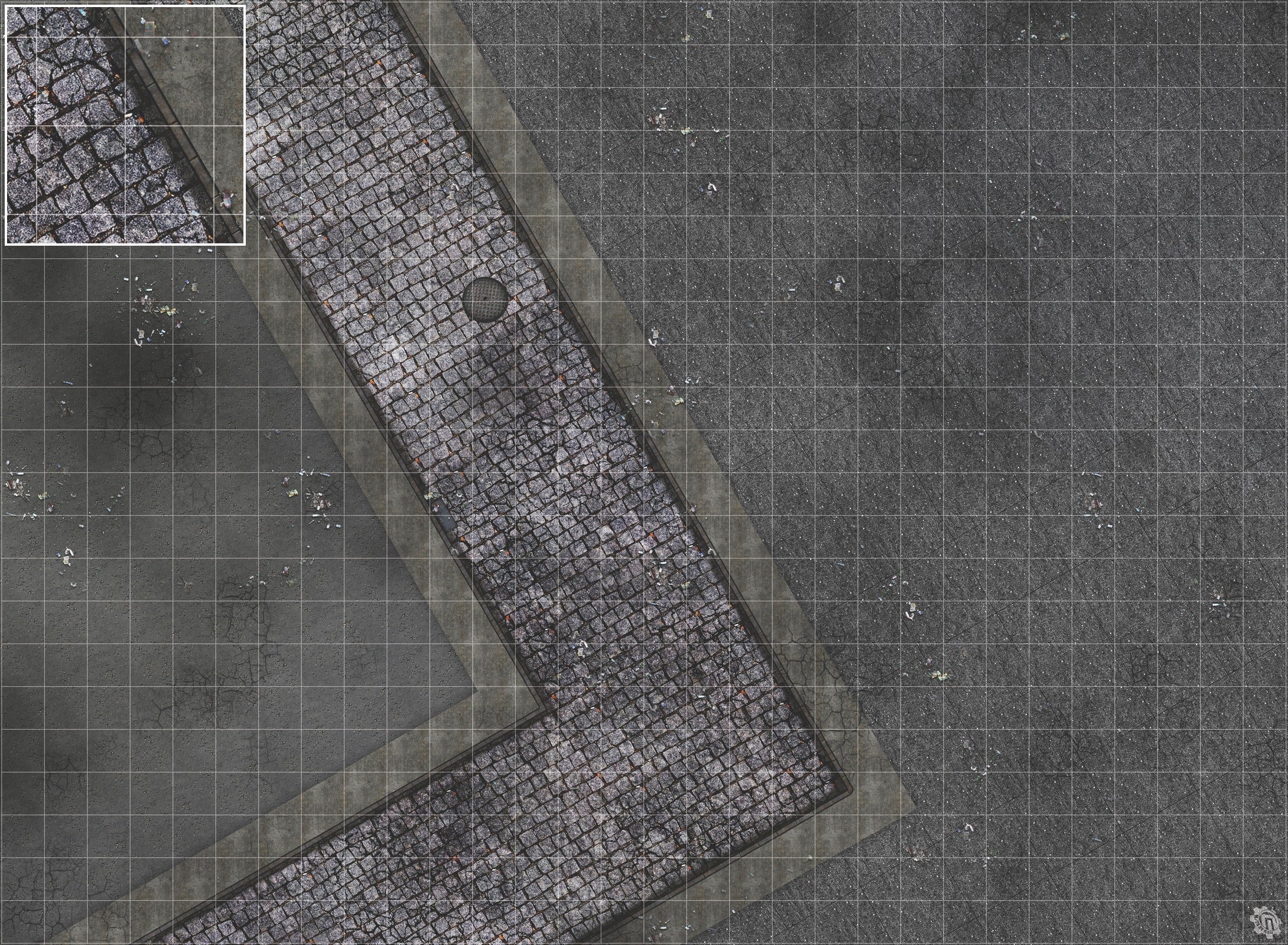 Mats by Mars: Victorian Alley (Bend Rd) Tabletop Wargaming Play Mat