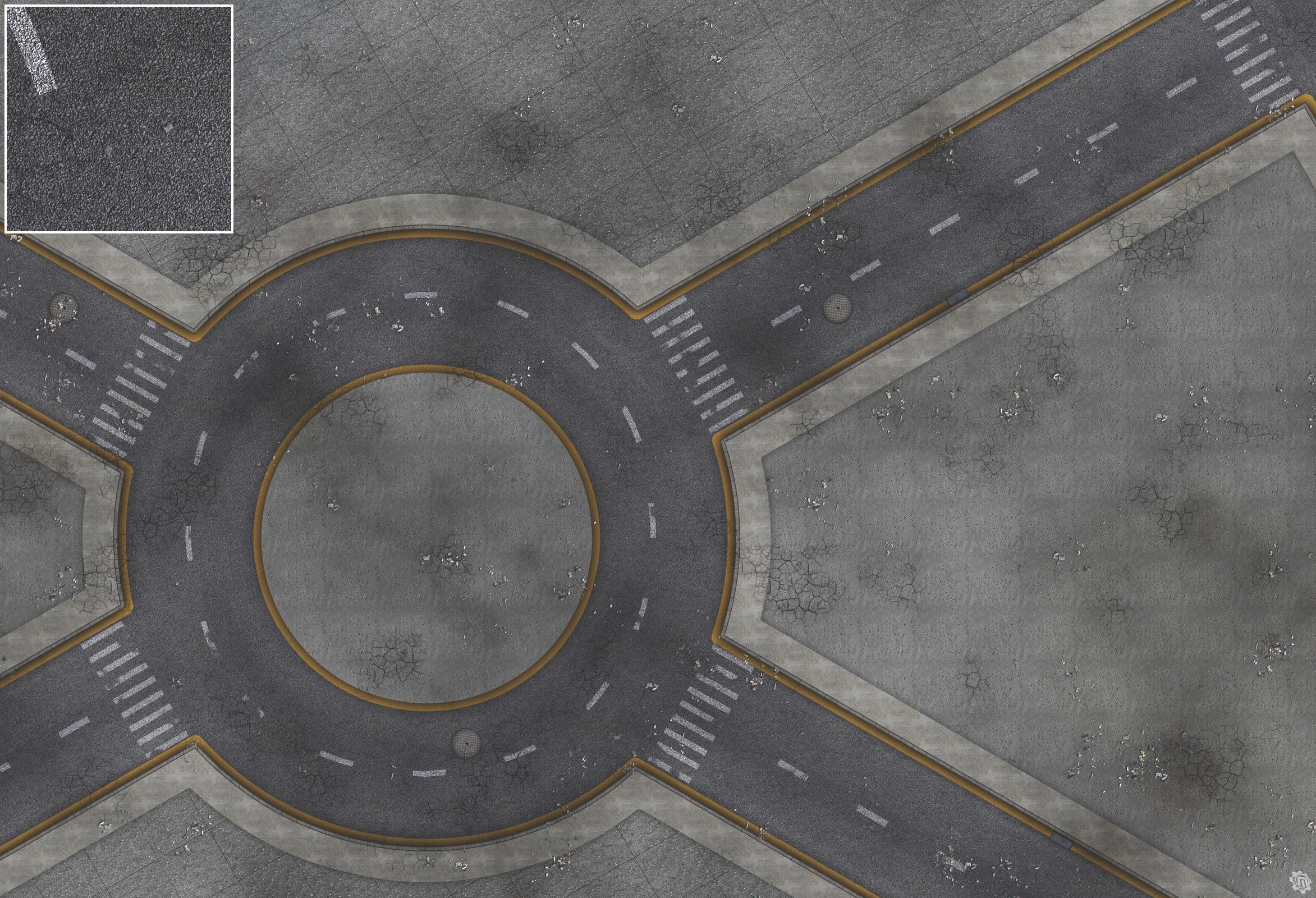 Mats by Mars: Crime Alley (Circle) Tabletop Wargaming Play Mat