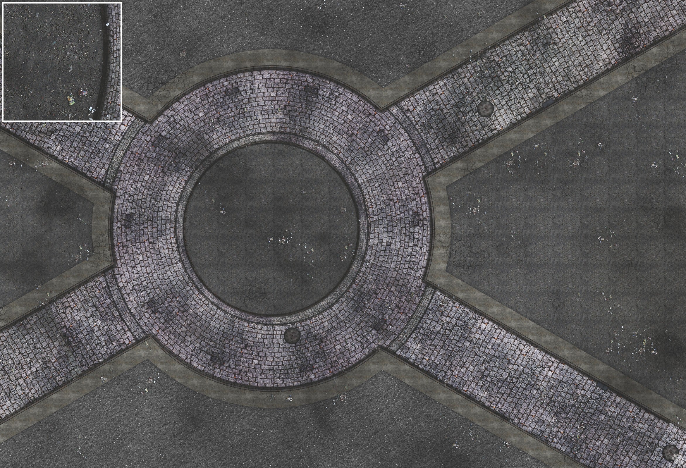 Mats by Mars: Victorian Alley (Circle) Tabletop Wargaming Play Mat