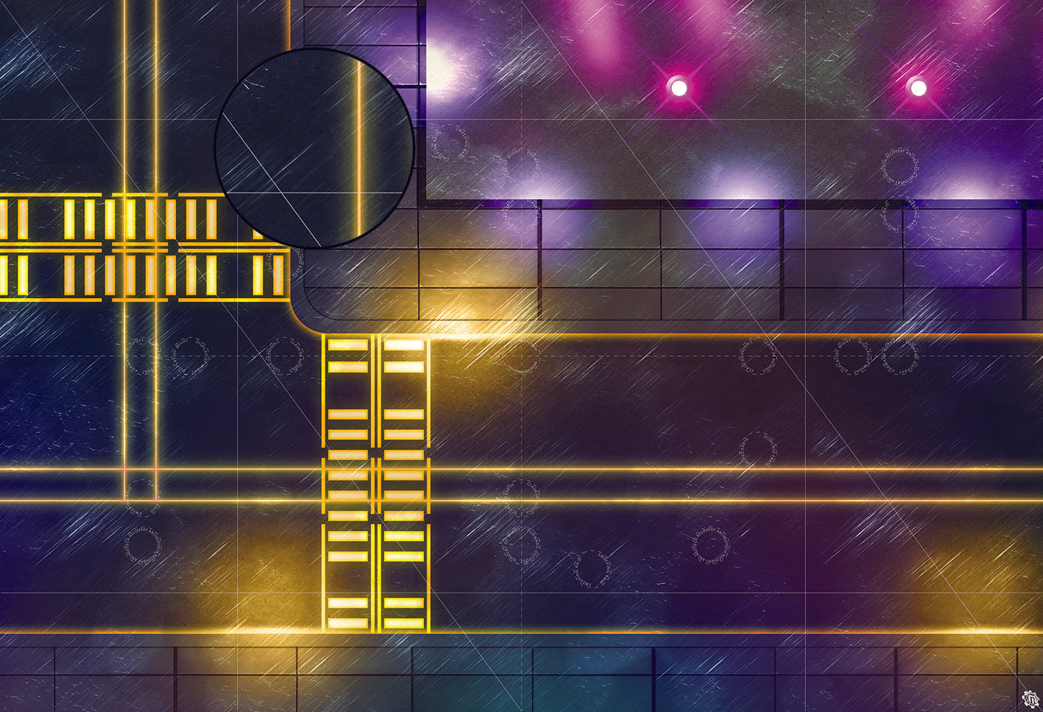 Mats by Mars: Techno Strip Tabletop Wargaming Play Mat