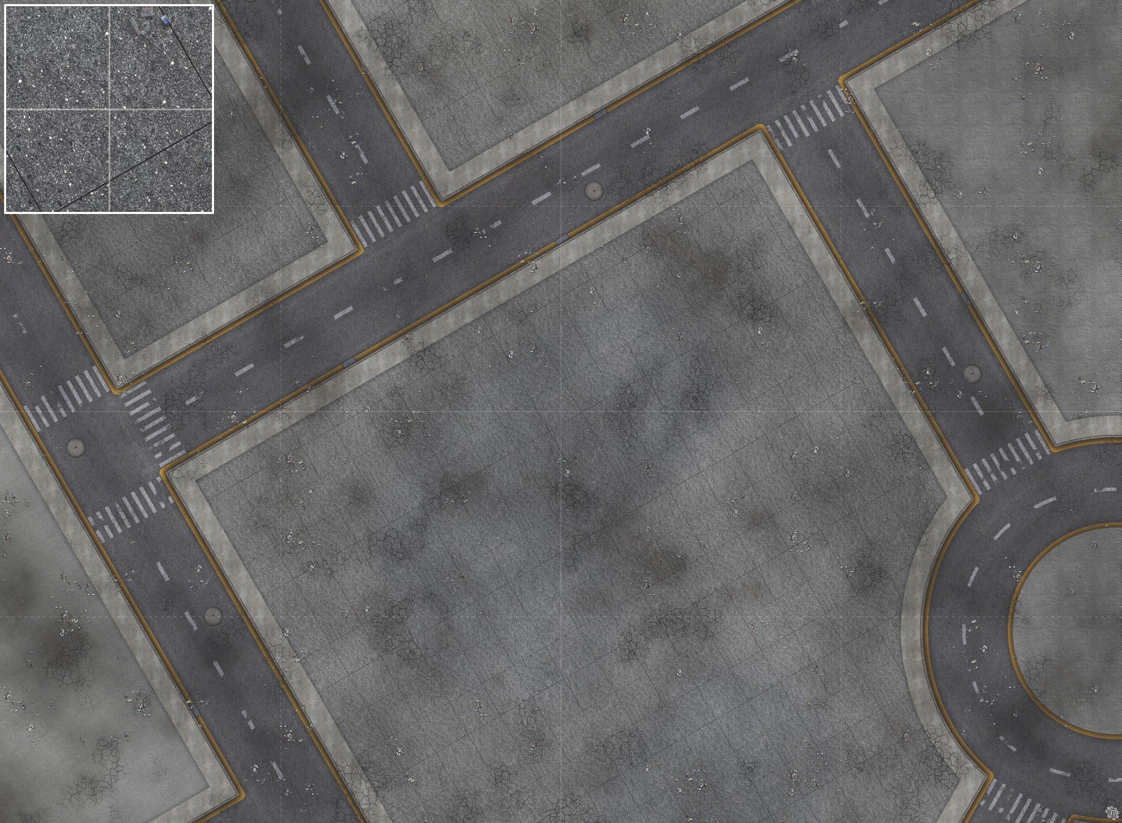 Mats by Mars: Crime Alley (Intersection) Tabletop Wargaming Play Mat