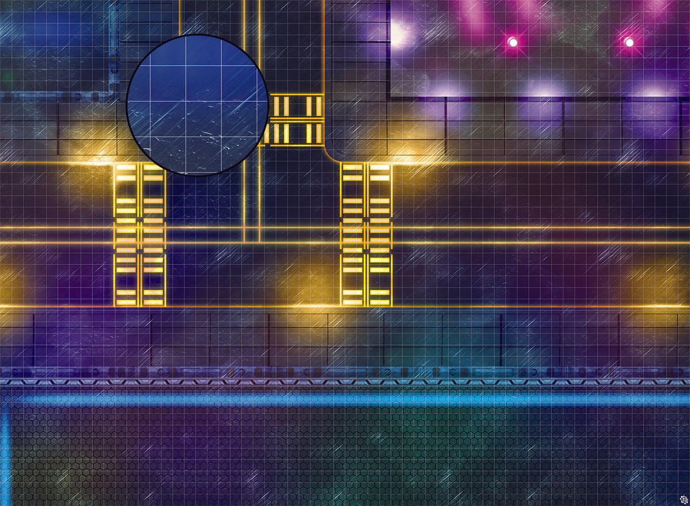 Mats by Mars: Techno Strip Tabletop Wargaming Play Mat