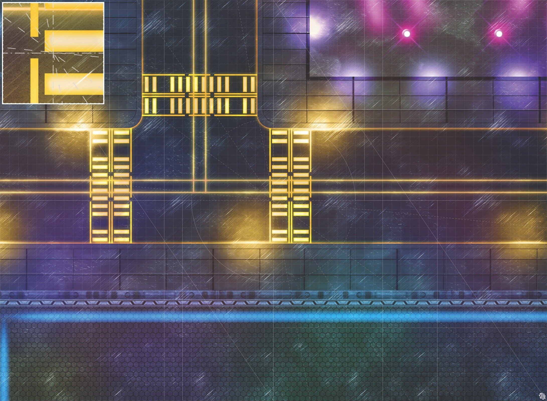 Mats by Mars: Techno Strip Tabletop Wargaming Play Mat