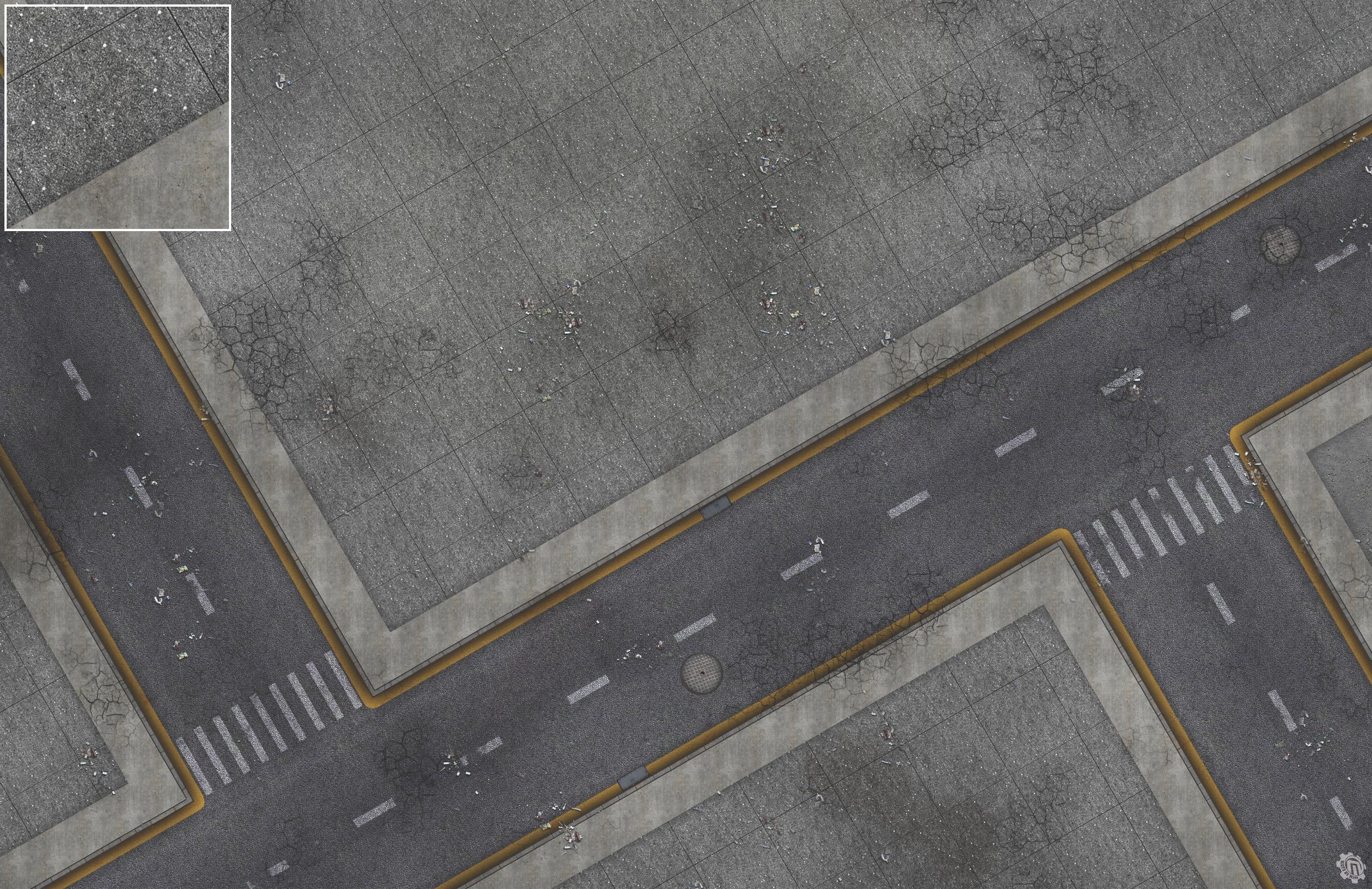 Mats by Mars: Crime Alley (Intersection) Tabletop Wargaming Play Mat