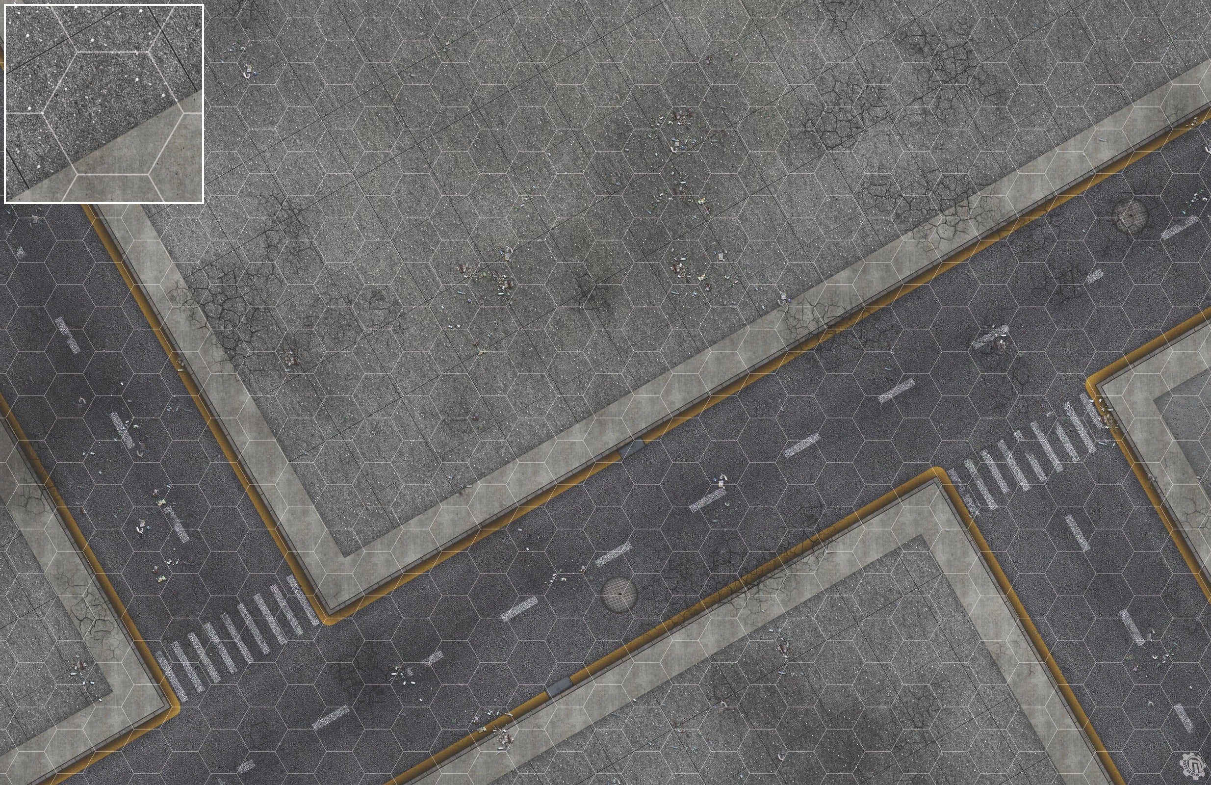 Mats by Mars: Crime Alley (Intersection) Tabletop Wargaming Play Mat