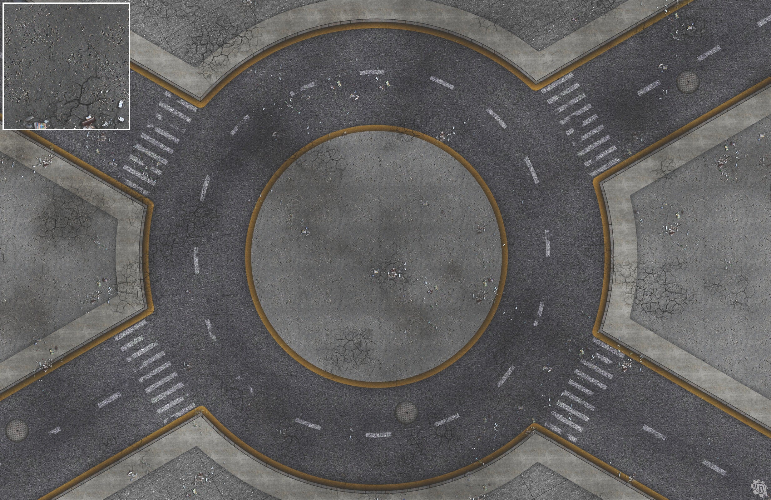 Mats by Mars: Crime Alley (Circle) Tabletop Wargaming Play Mat