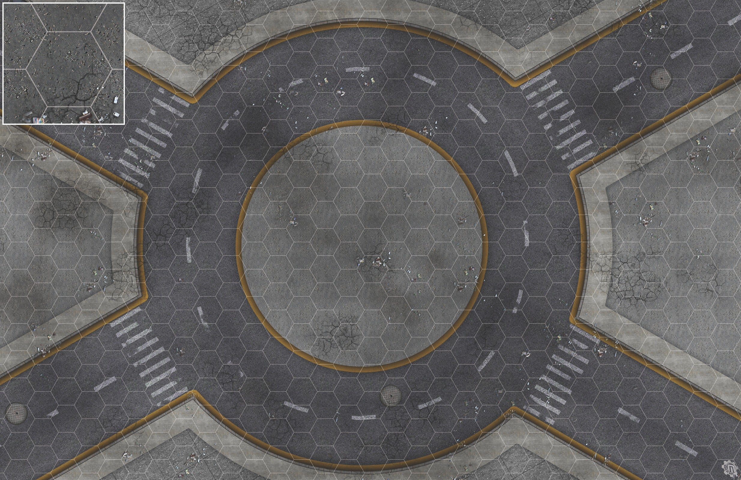 Mats by Mars: Crime Alley (Circle) Tabletop Wargaming Play Mat