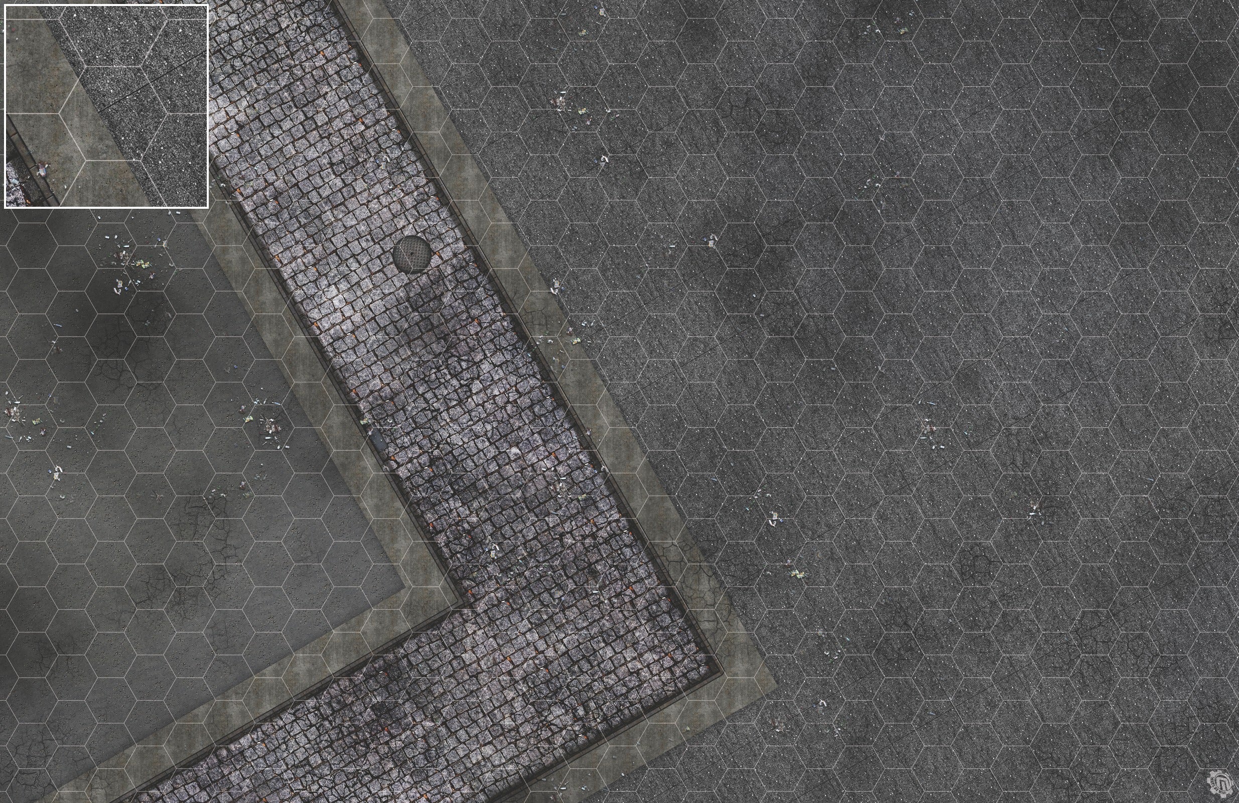 Mats by Mars: Victorian Alley (Bend Rd) Tabletop Wargaming Play Mat