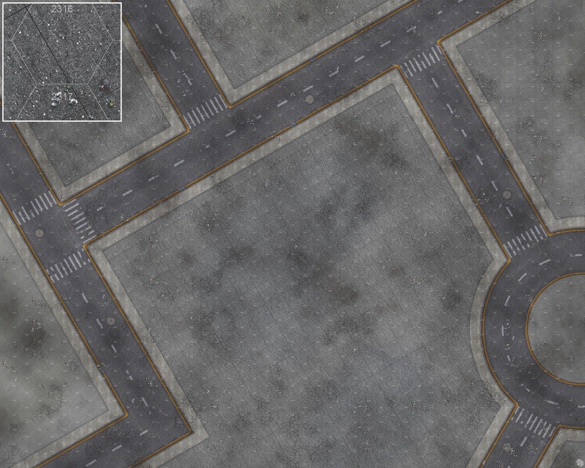 Mats by Mars: Crime Alley (Bend Rd) Tabletop Wargaming Play Mat