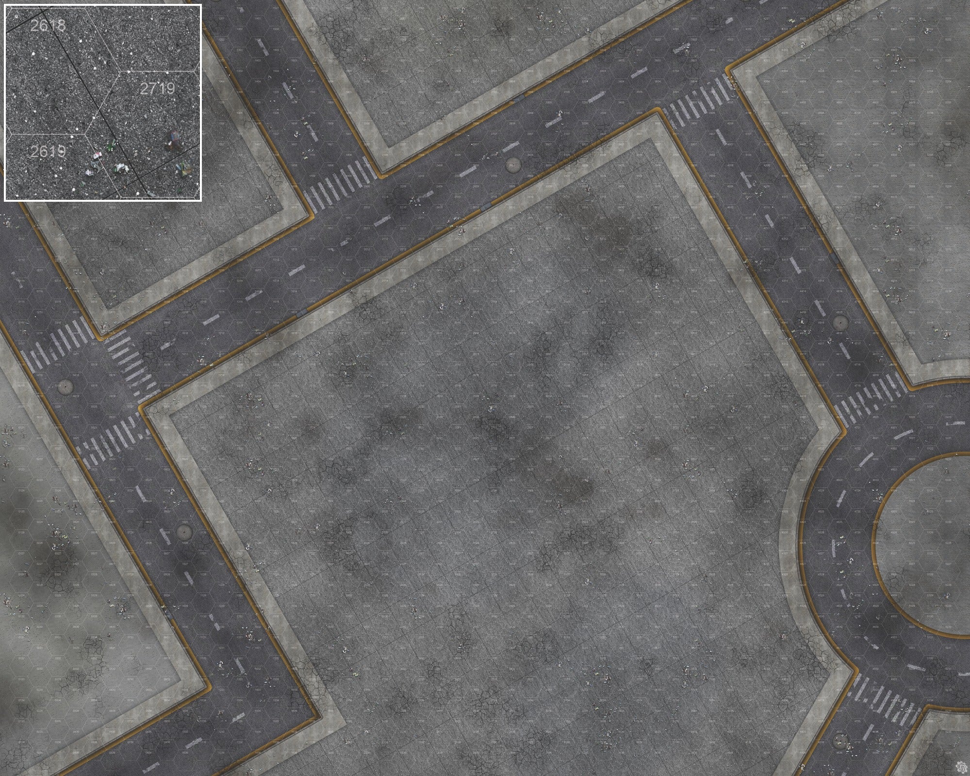 Mats by Mars: Crime Alley (Bend Rd) Tabletop Wargaming Play Mat