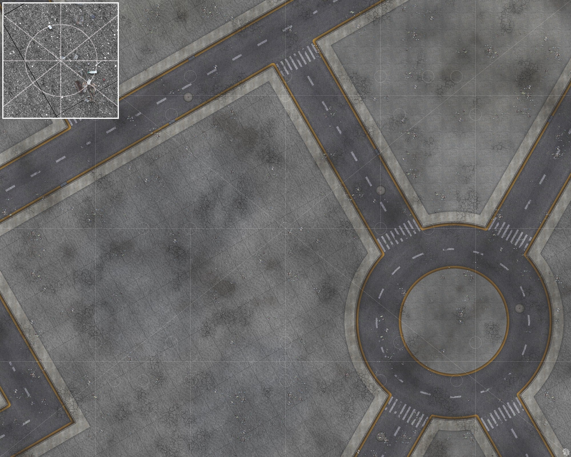 Mats by Mars: Crime Alley (Circle) Tabletop Wargaming Play Mat