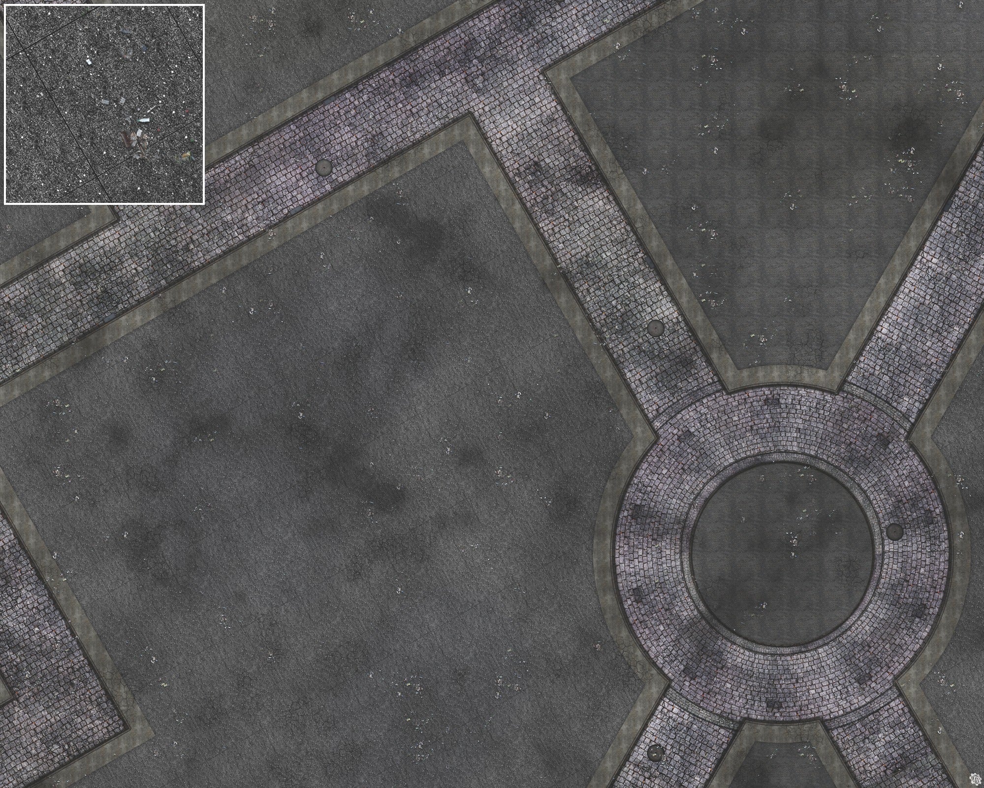 Mats by Mars: Victorian Alley (Intersection) Tabletop Wargaming Play Mat