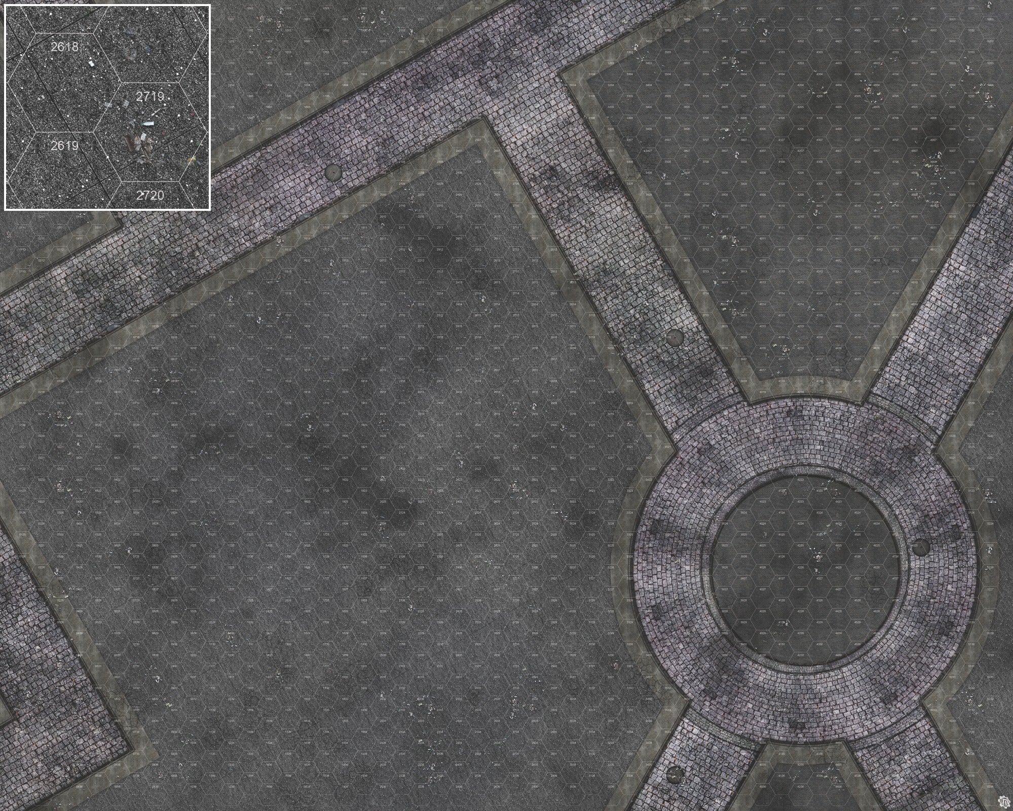 Mats by Mars: Victorian Alley (Intersection) Tabletop Wargaming Play Mat