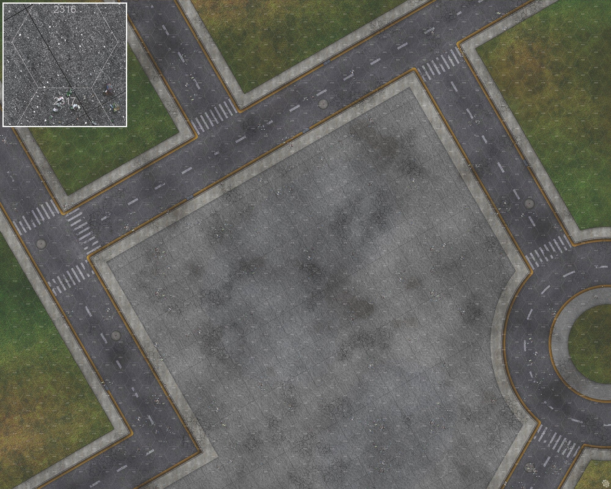 Mats by Mars: Park Avenue (Bend Rd) Tabletop Wargaming Play Mat