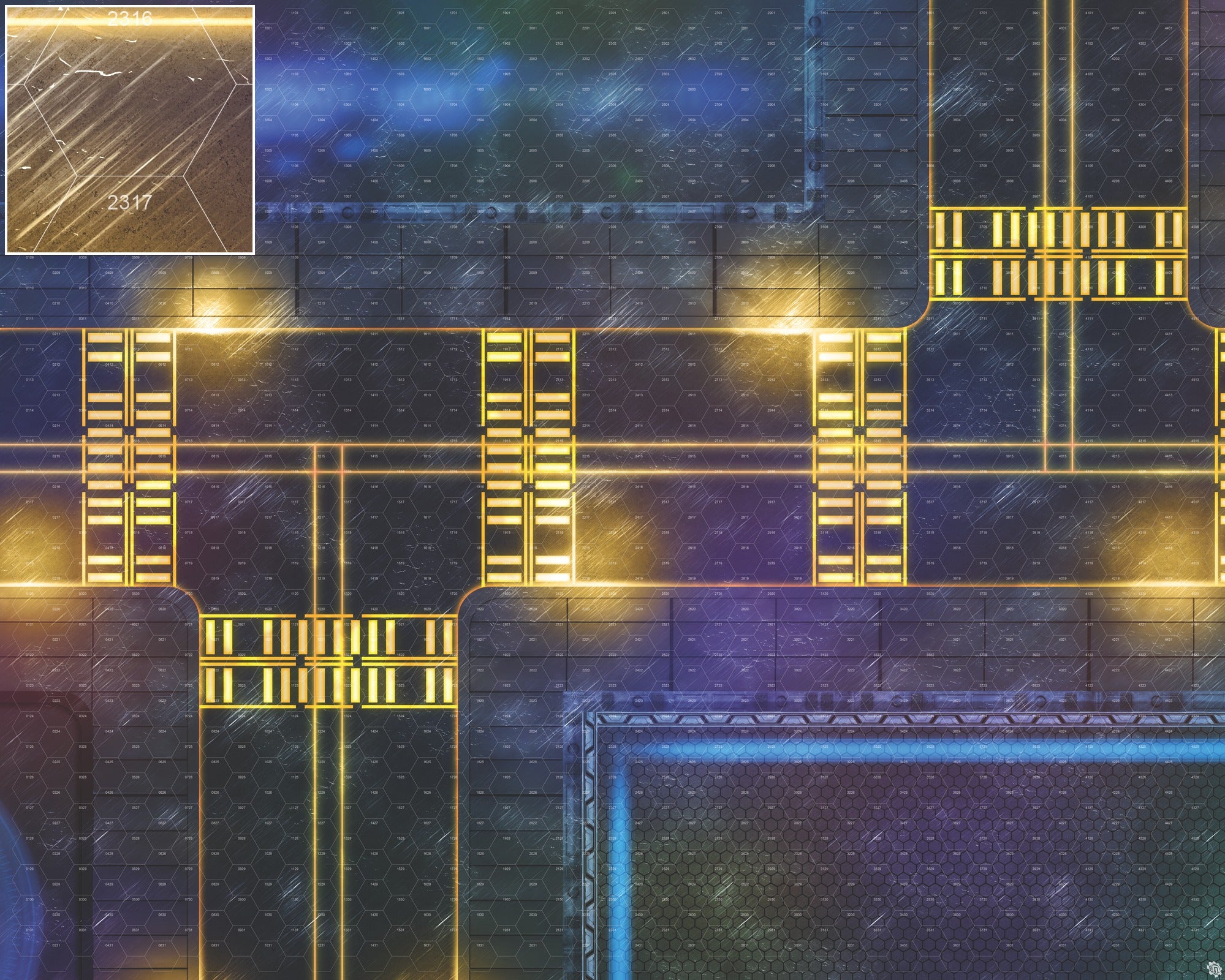 Mats by Mars: Techno Strip Tabletop Wargaming Play Mat
