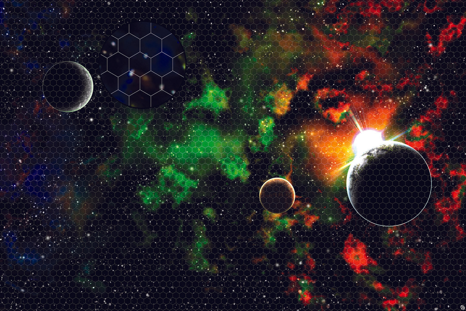 Mats by Mars: Emerald Dawn Tabletop Wargaming Space Play Mat