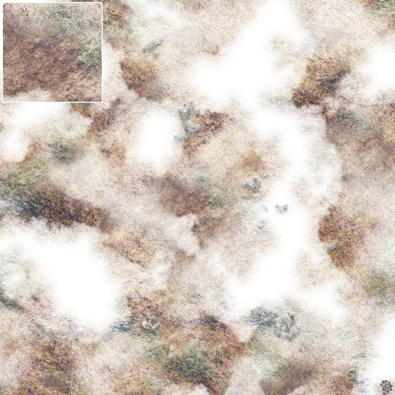 Mats by Mars: Snowy Tundra Tabletop Wargaming Play Mat