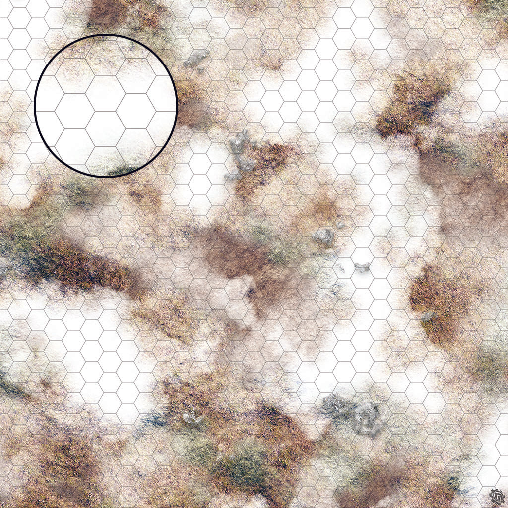 Mats by Mars: Snowy Tundra Tabletop Wargaming Play Mat