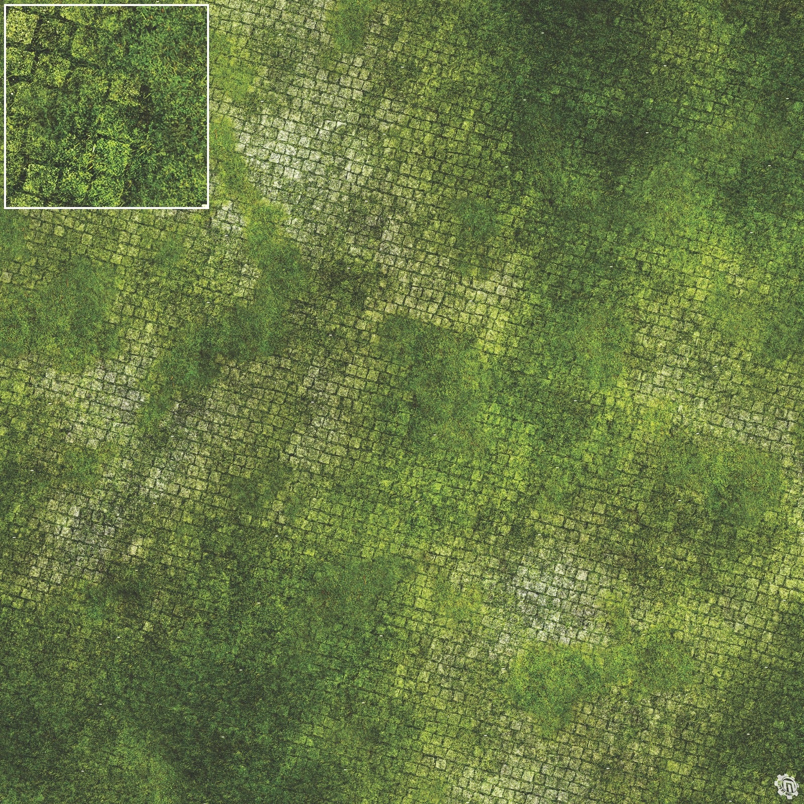 Mats by Mars: Overgrown Cobbles Tabletop Wargaming Play Mat