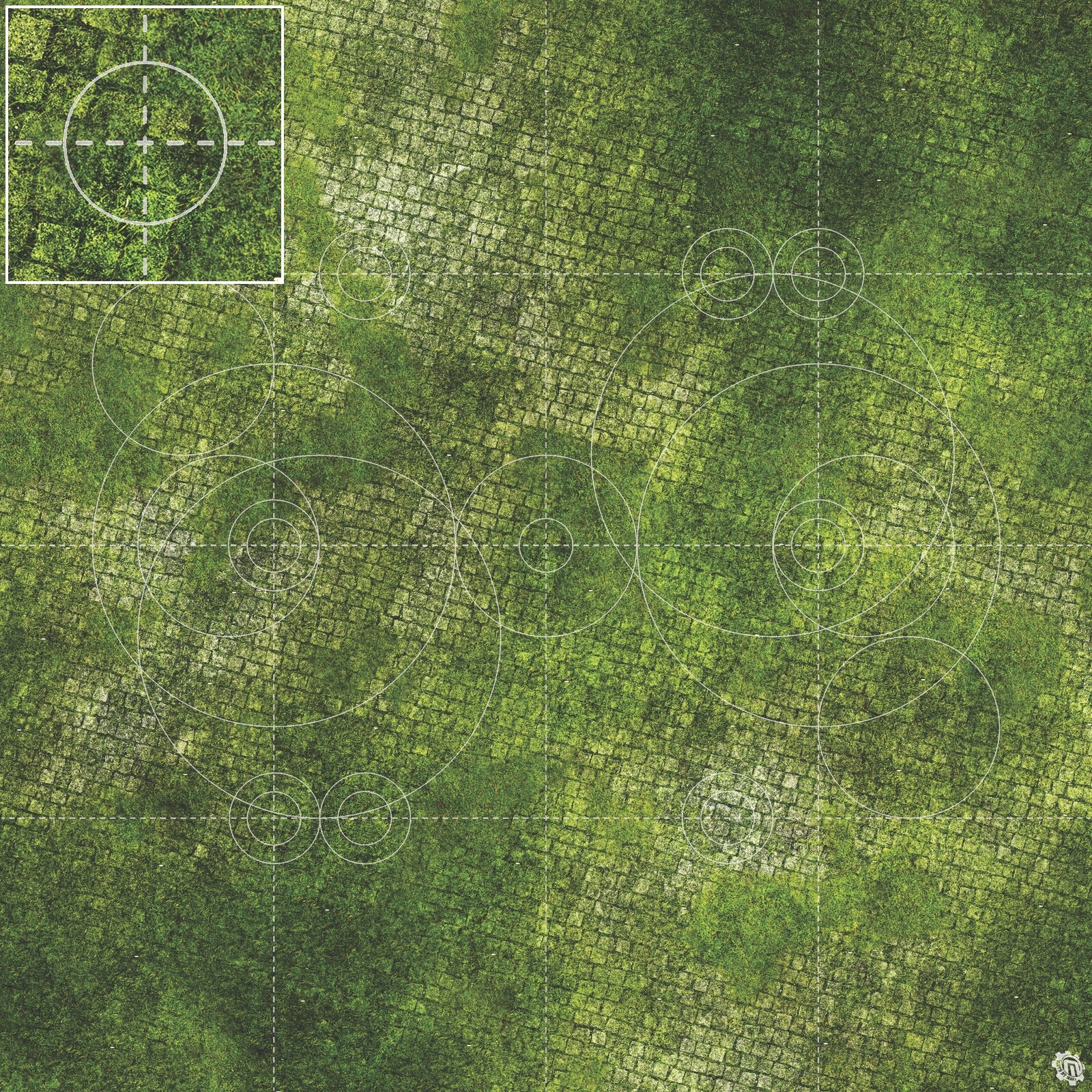 Mats by Mars: Overgrown Cobbles Tabletop Wargaming Play Mat